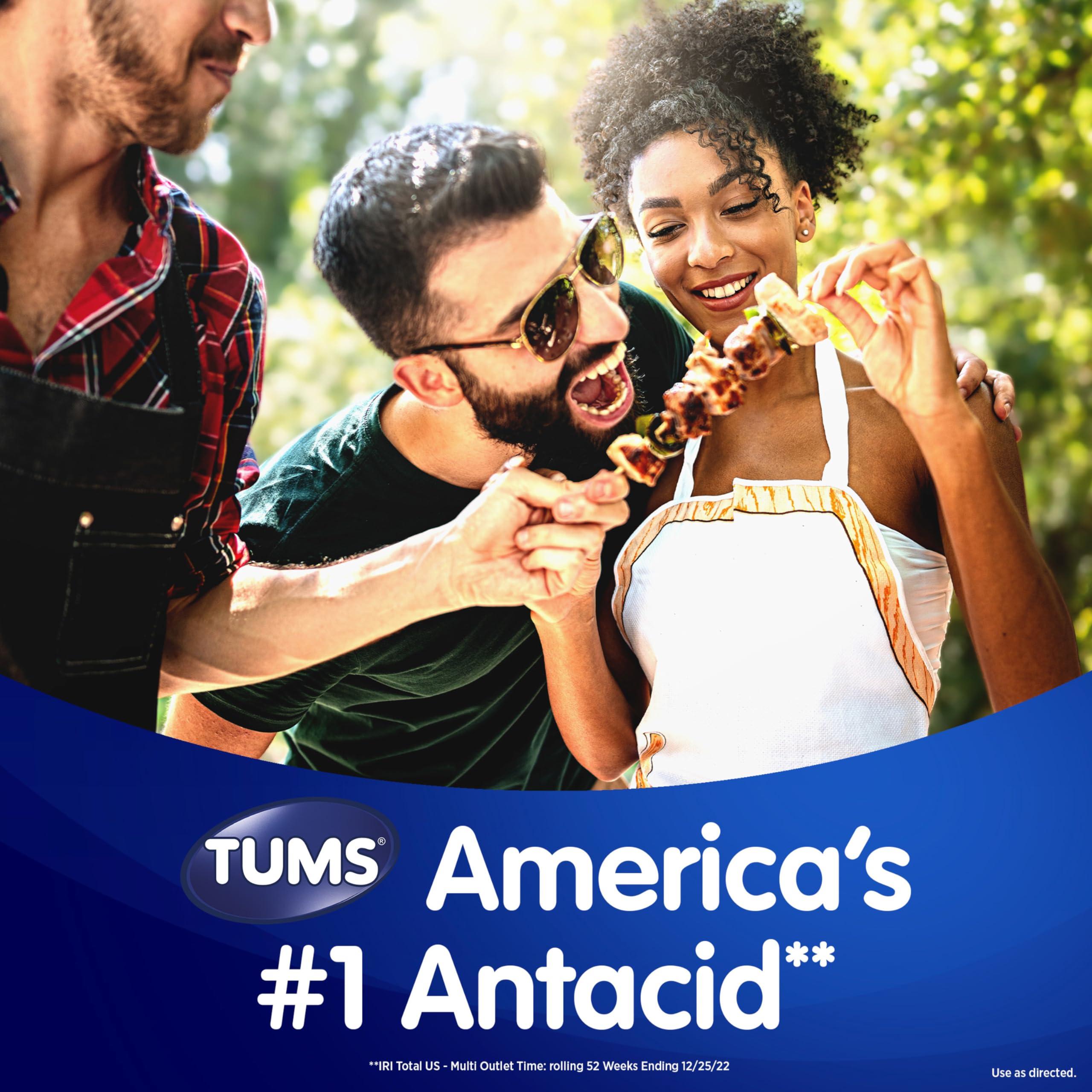 TUMS TUMS Gummy Bites Dietary Supplement for Occasional Heartburn Relief, Upset Stomach and Acid Indigestion, Great for a Summer BBQ - Cherry Berry Burst - 108 Count