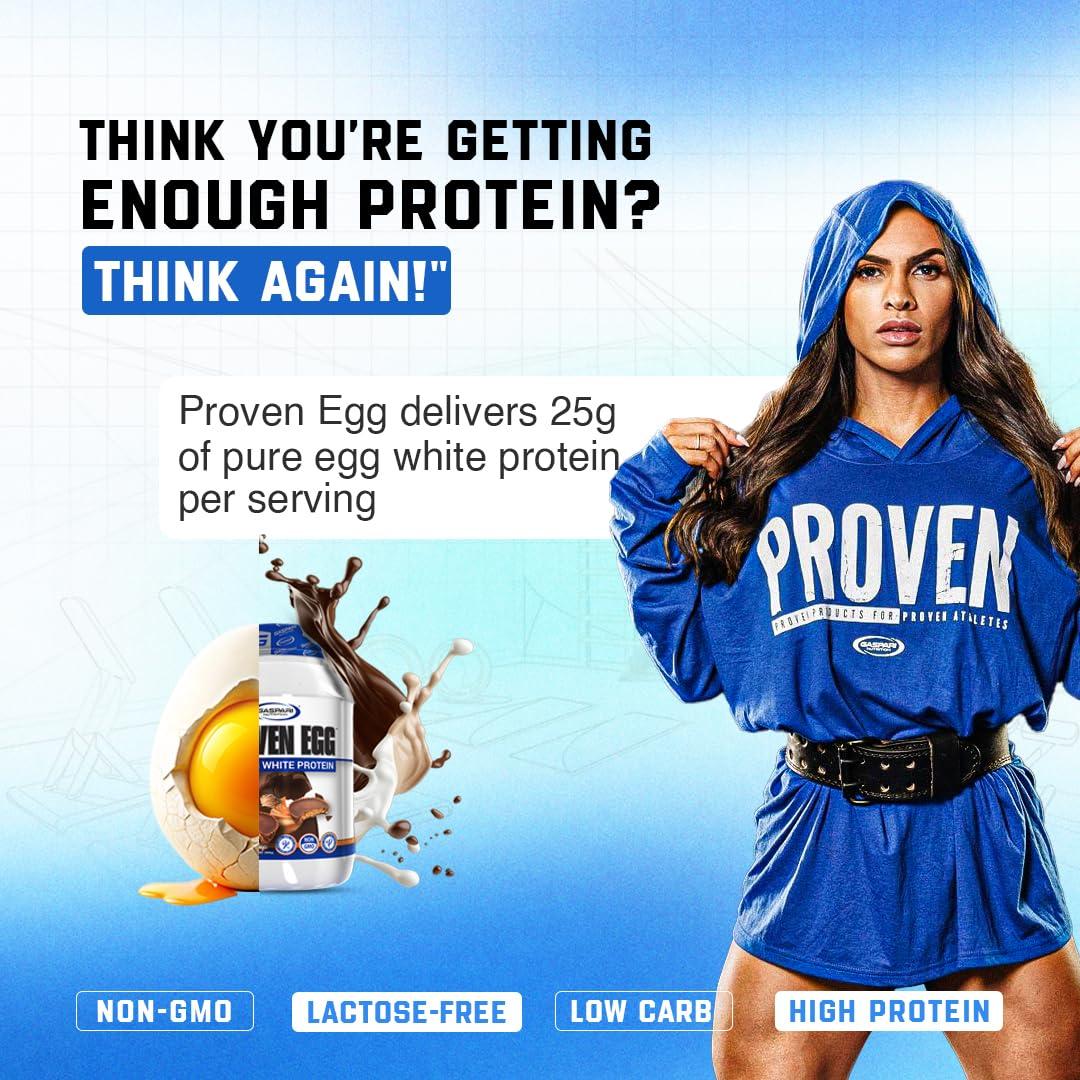 Gaspari Nutrition Gaspari Nutrition Proven Egg, 100% Egg White Protein, 25g Protein, Keto Friendly, Dairy Free, Lactose Free, Soy Free (2 lbs, Chocolate)