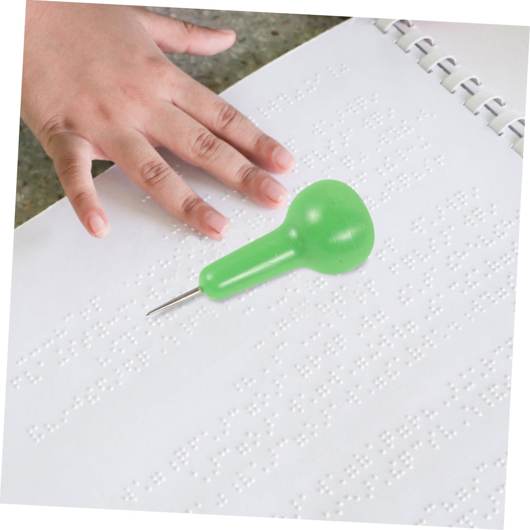 Gatuida Gatuida Blind Writing Pen Portable Braille Stylus for Blind Learning at Home Braille Writer Pens Braille Teaching Braille Writing Tool for Blind Visually Impaired Pen Spring Plastic