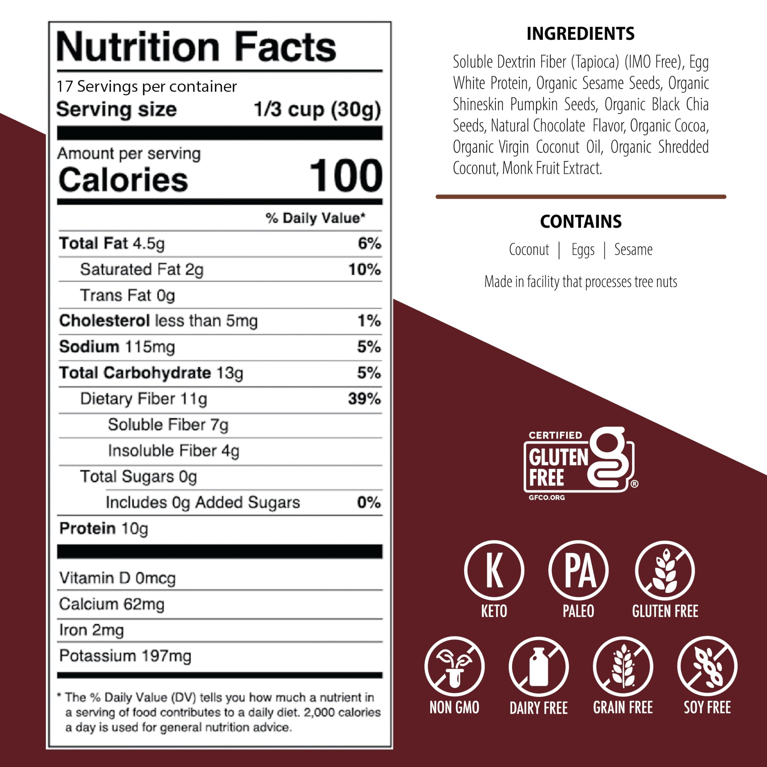 Julian Bakery Julian Bakery ProGranola Cereal | Chocolate | 13g Protein | Paleo | 3 Net Carbs | Gluten-Free | Grain-Free | 2 Pack