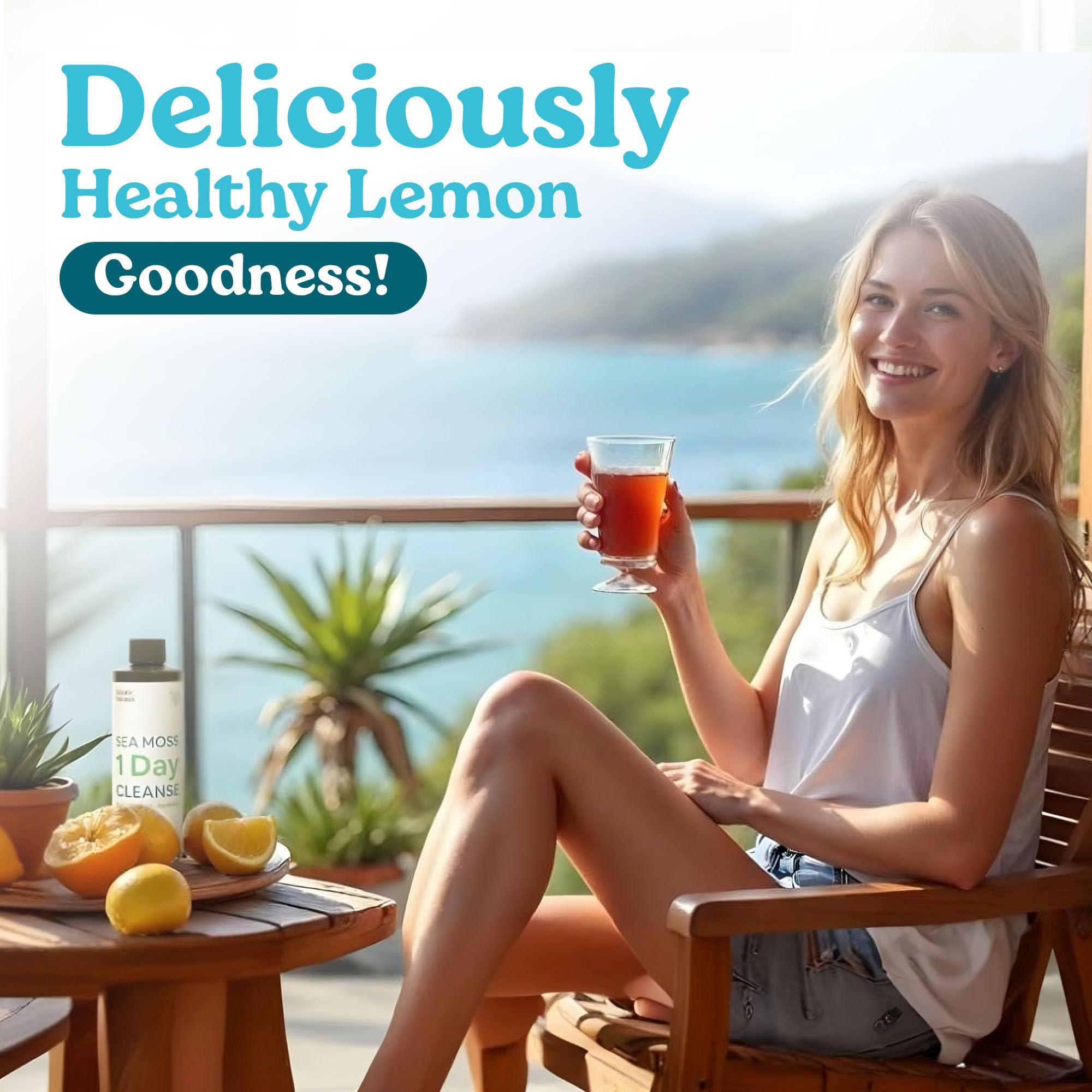 Atlantic Naturals Atlantic Naturals - 1 Day Colon Cleanse Full Body Detox Drink - Sea Moss Supplement for Women & Men, Gut Health, Kidney & Liver Immune Energy Enhancer Gut Cleanse - Lemon Flavor Juice, 8 fl oz