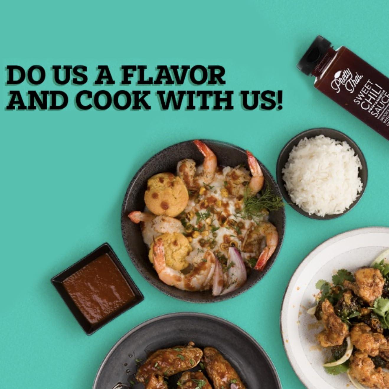 Pretty Thai Pretty Thai Sweet Chili Sauce, Gluten Free Certified Non-GMO Authentic Vegan Stir Fry, BBQ Condiment, Dipping Sauce, Rice Seasoning, 100% Natural (Pack of 6)