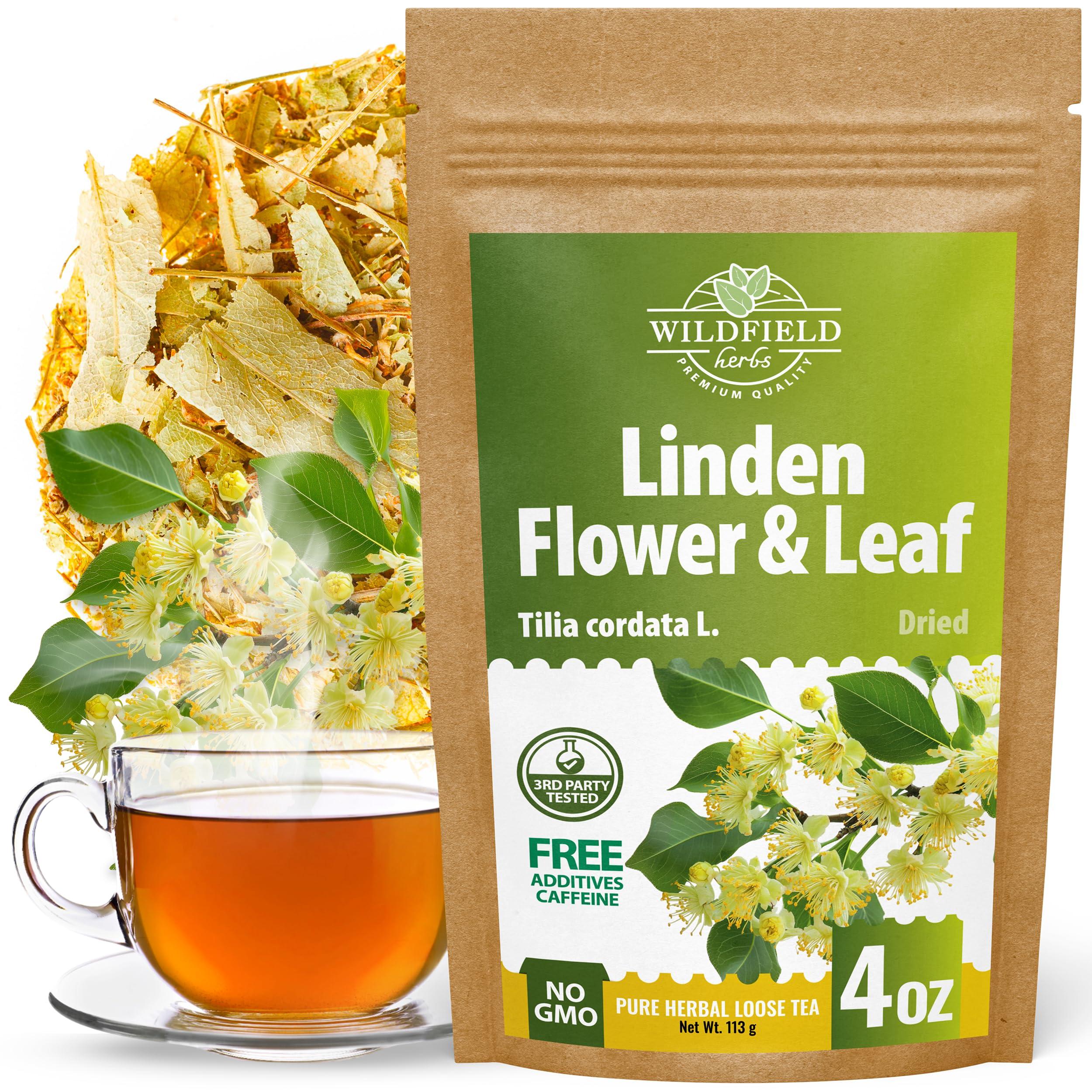WILDFIELD HERBS 4 oz. Linden Tea Dried Linden Flower Tea Herbal (Tilia cordata) - 113g Linden Flowers Tea Herb Lipa