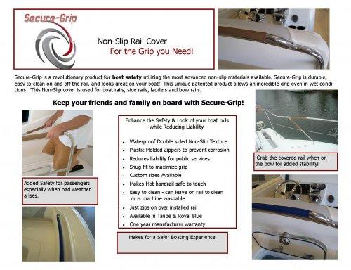Secure Grip&#174; Secure-Grip: Non-Slip Boat Handrail Cover 44.5" (Fits 48" Grab Bar)