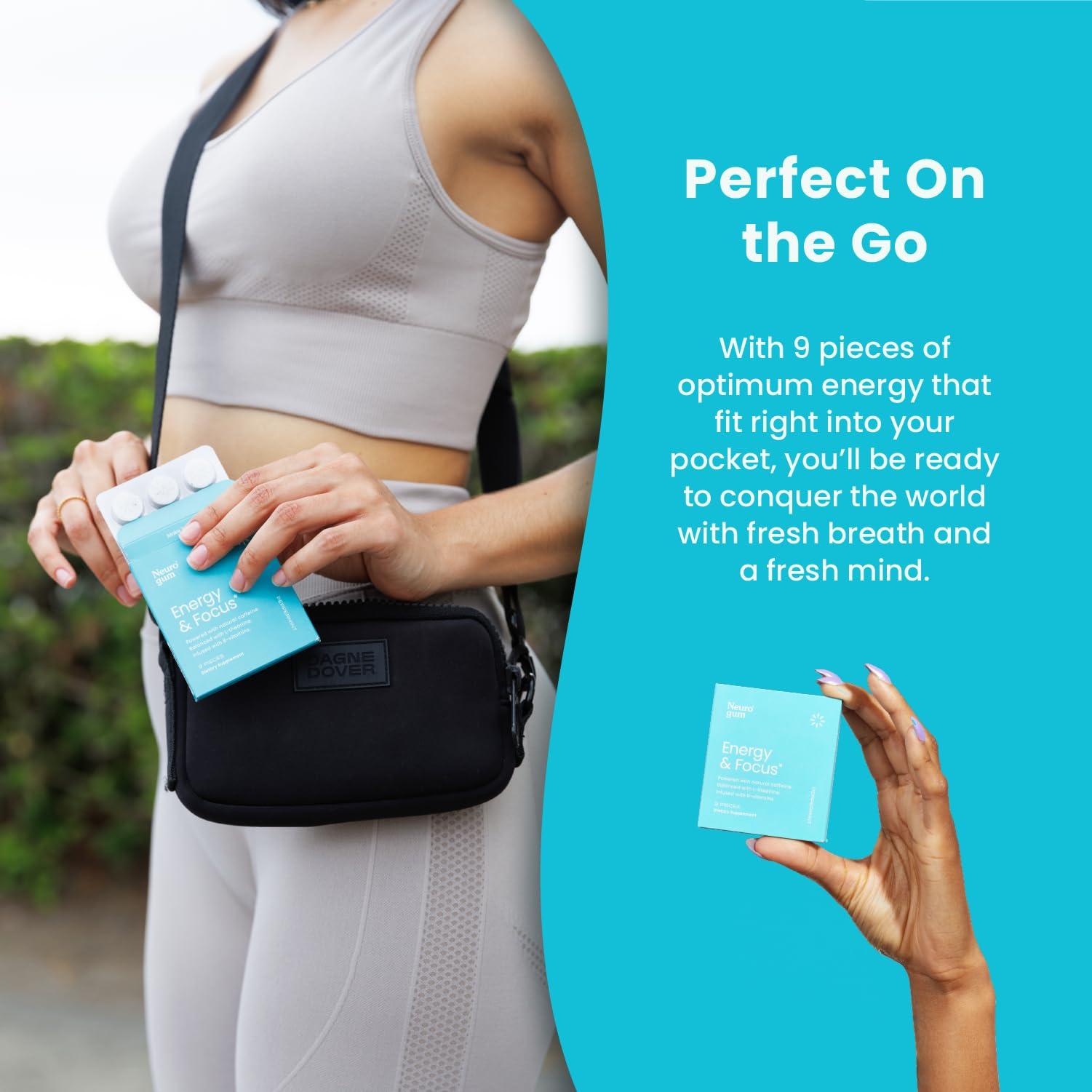 NeuroGum NeuroGum Energy Caffeine Gum (54 Pieces) - Sugar Free with L-theanine + Caffeine + Vitamin B12 & B6 - Nootropic Energy & Focus Supplement for Women & Men - Peppermint Flavor (Packaging May Vary)