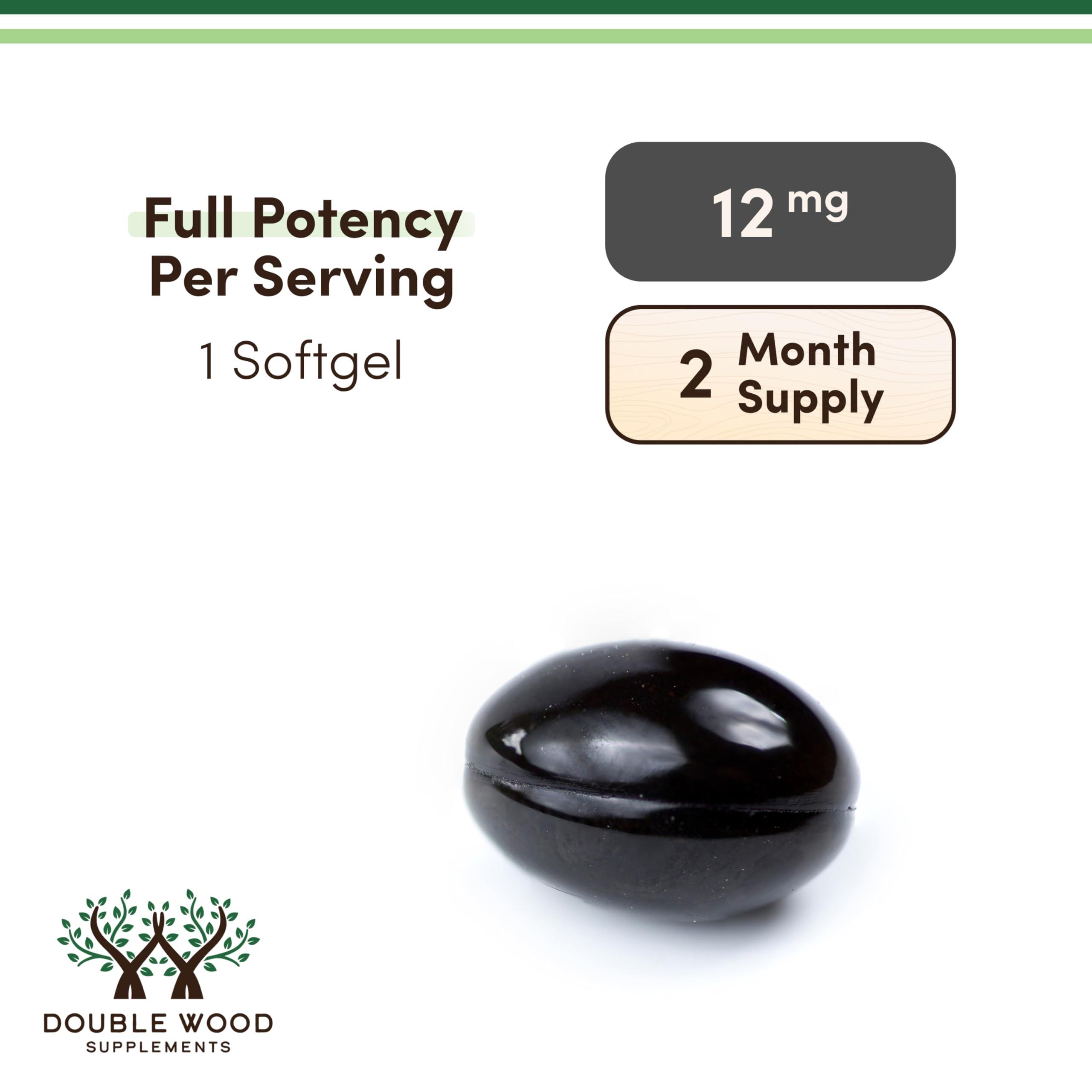 Double Wood Supplements Astaxanthin 12mg Max Strength (AstaReal: Natural Patented Astaxanthin with 70+ Human Clinical Trials - World's Most Studied Brand) Grown, Harvested, and Made in The USA (Astaxantina) by Double Wood