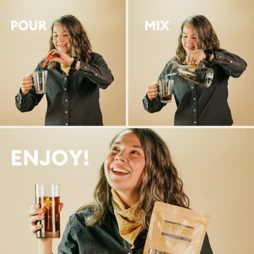 Cusa Tea Cusa Tea & Coffee | Premium Instant Vanilla Dark Roast | Rainforest Alliance Certified Arabica Beans | Hot or Cold Brew Drink Mix Packets (30 Single Servings)