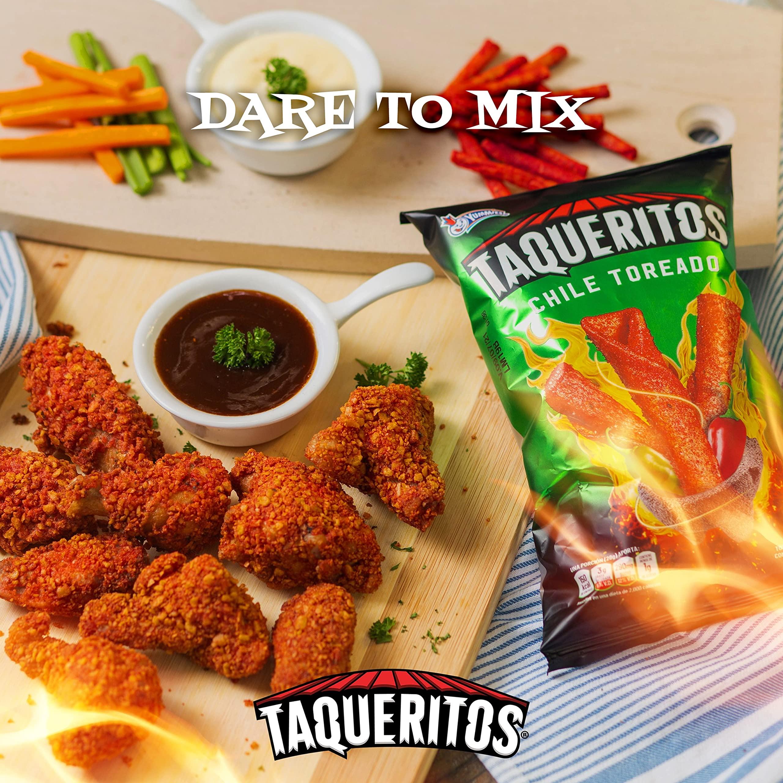 Taqueritos Taqueritos Rolled Tortilla Chips in Chile Toreado Flavor 8 oz, 20 Pack