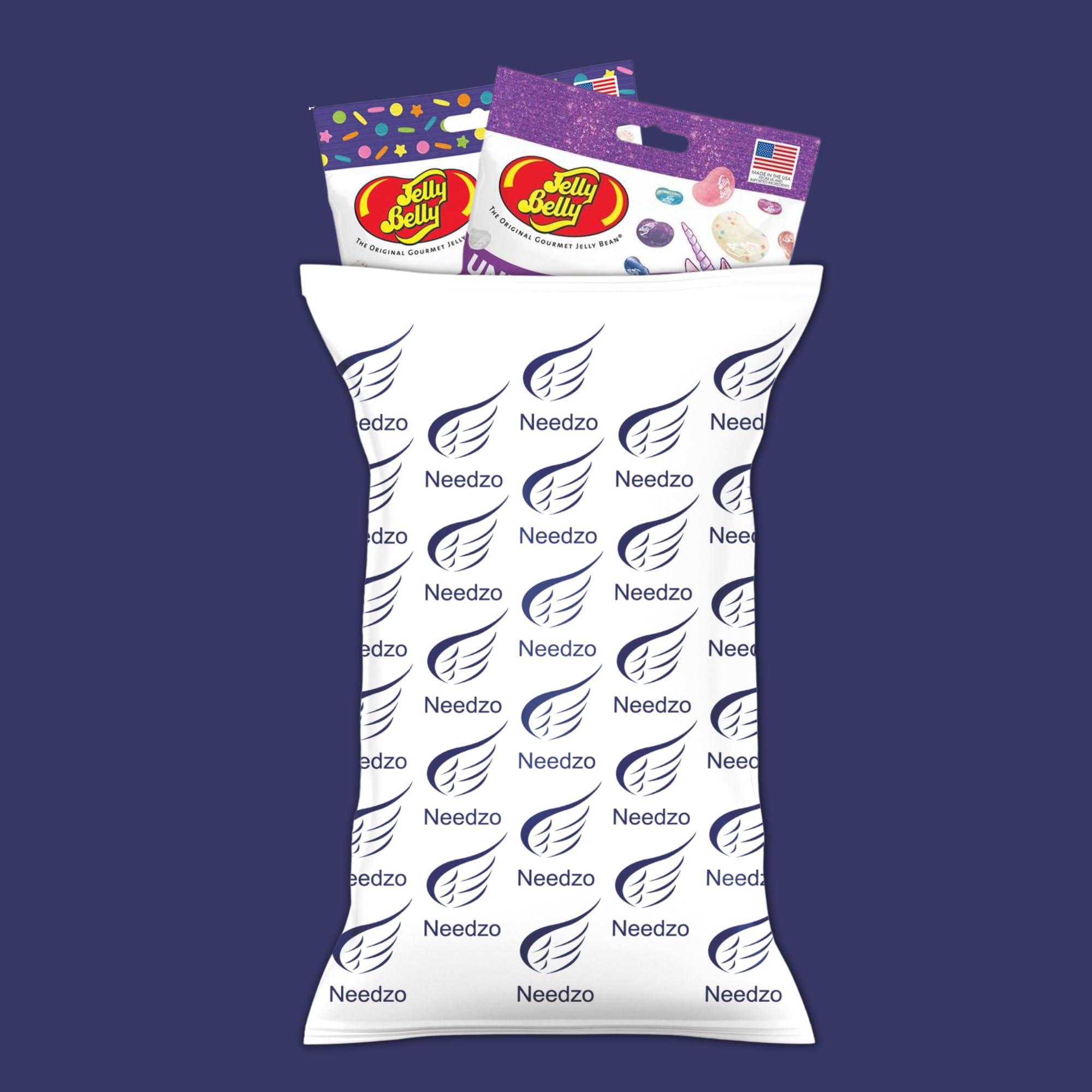 Needzo Birthday Cake and Unicorn Mix Flavored Jelly Beans, Girls Celebration Kit Gourmet Chewy Candy for Boys and Girls, Shareable Bagged Candies, Pack of 2, 3.5 Ounces