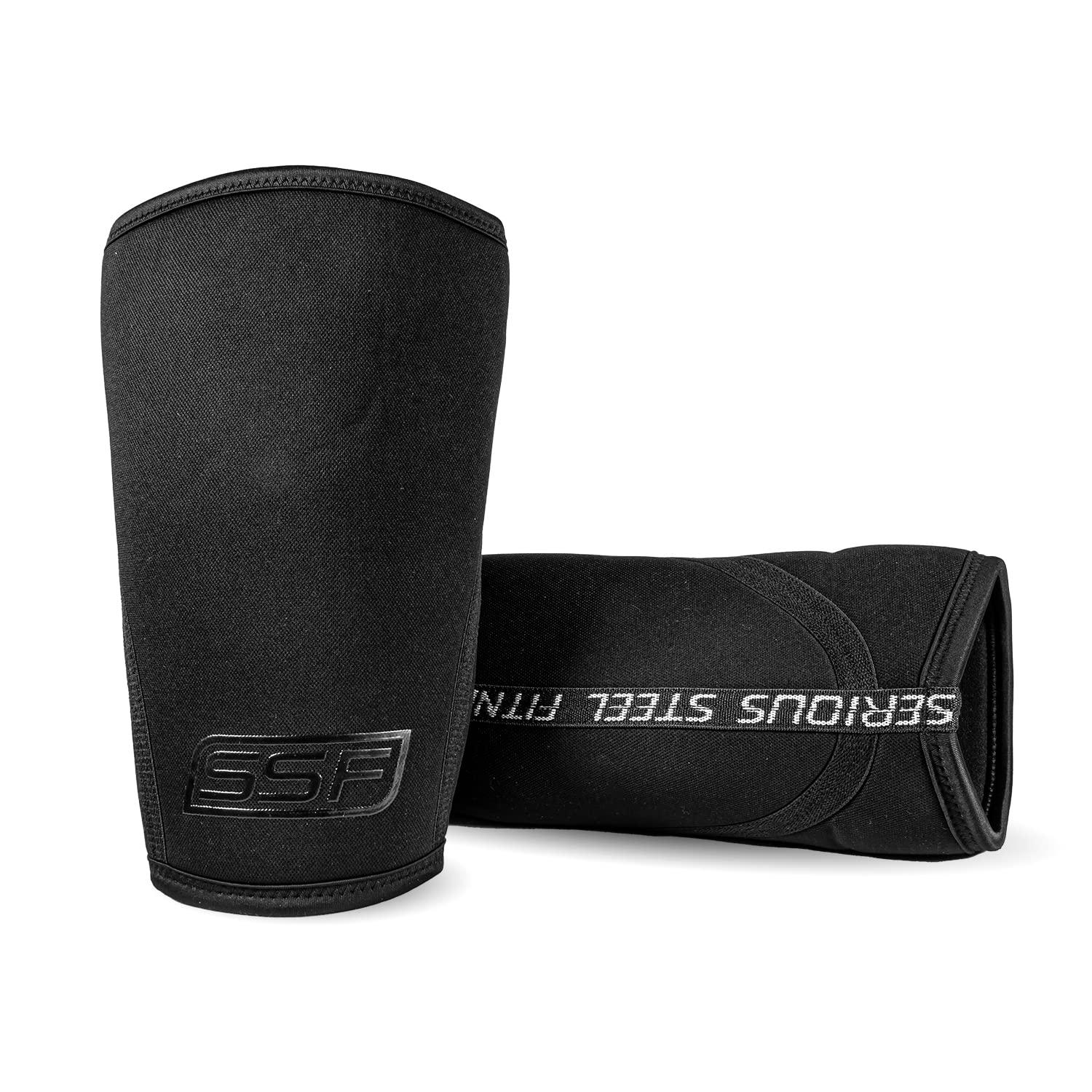 SERIOUS STEEL FITNESS SERIOUS STEEL FITNESS Black Label Neoprene Knee Sleeve For Weightlifting Powerlifting and Strongman Training (7 mm) - Moderate MEDIUM -