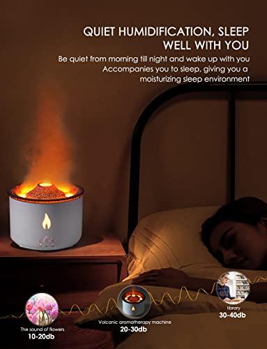 YMYMGGI YMYMGGI Volcano Diffuser Aromatherapy Oil Humidifier 2 Mist Mode Flame Humidifier,360ML Timer and Waterless Auto-Off Double Color with Remote Control for Home Office