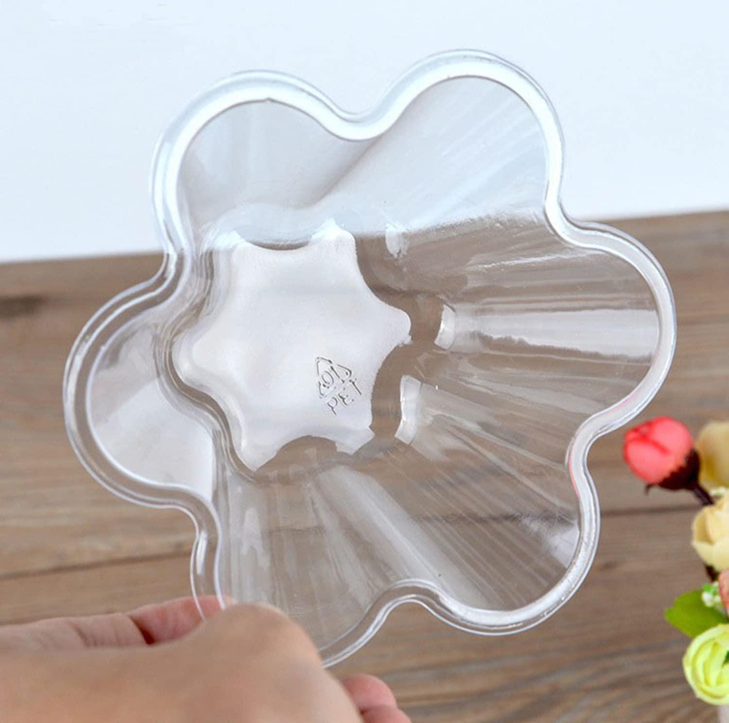 Minsily Minsily 50 Pack Clear Plastic Dessert Bowls 8 oz Disposable Ice Cream Cups Flower Parfait Cups Sample Serving Bowls Plastic Dessert Cups Sundae Snack Fruit Salad Bowl Appetizers Cup for Holiday Party