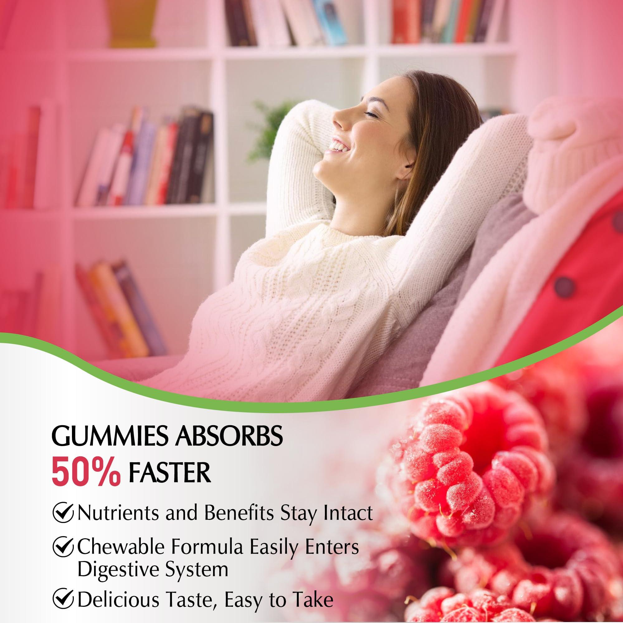 VIKAPER Magnesium Glycinate Gummies 1000mg Sugar Free,Magnesium Potassium Supplement with Vitamin D3,B6 to Sleep,Stress,Muscle Relief,Nerve Health Support for Adults,180 Raspberry Flavor Gummy