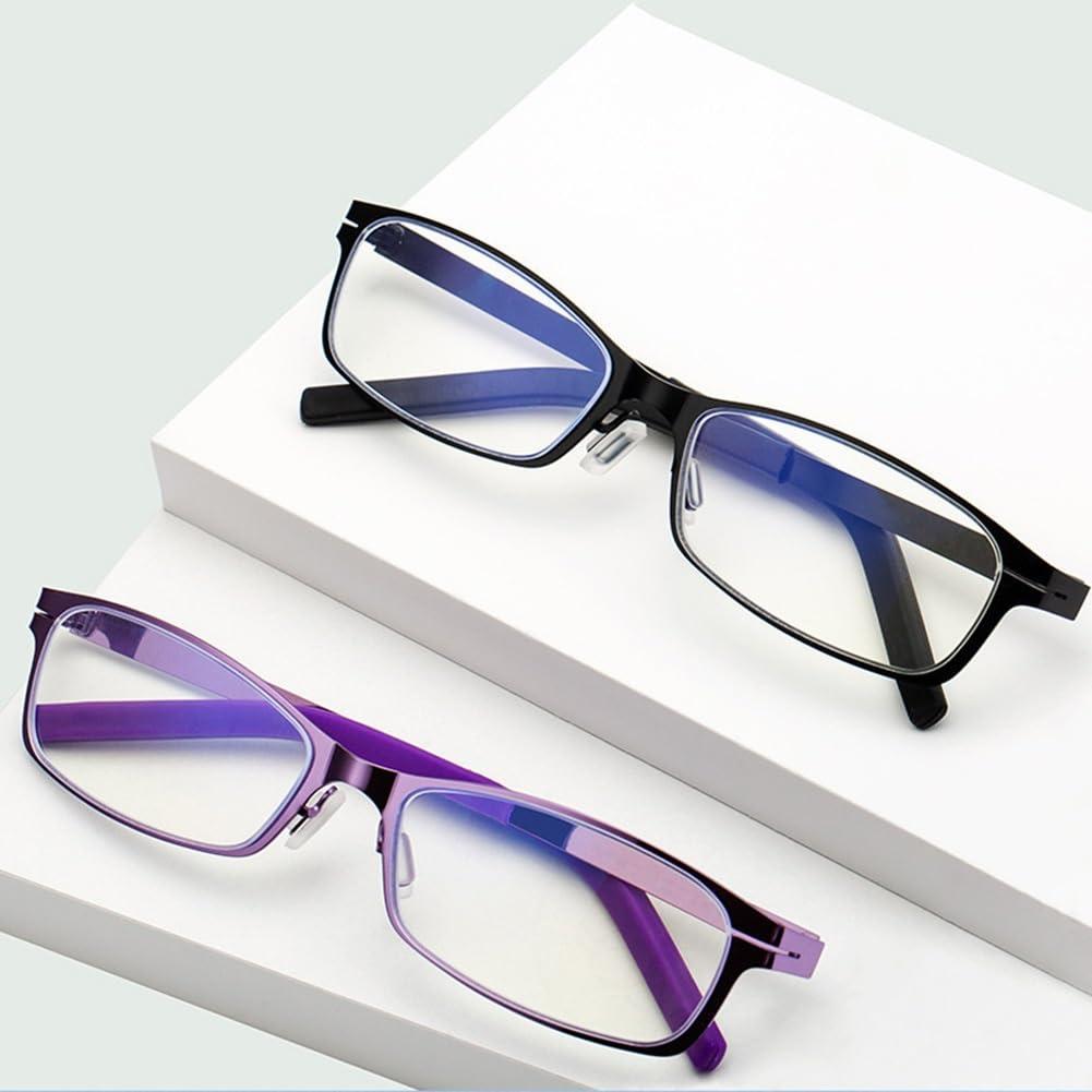 Generic Lightweight Reading Glasses for Women Men, Narrow Metal Frame Computer Readers, Blue Light Blocking Glasses (Color : Purple, Size : 1.0x)