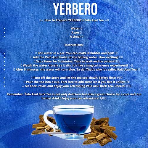 YERBERO Yerbero - Te Herbal Palo Azul 2oz (56.6g) | Kidneywood Herbal Tea (Blue Stick) | Makes 20+ Cups | Wildcrafted Kidney Wood Tea | All Natural Tea, non-GMO.