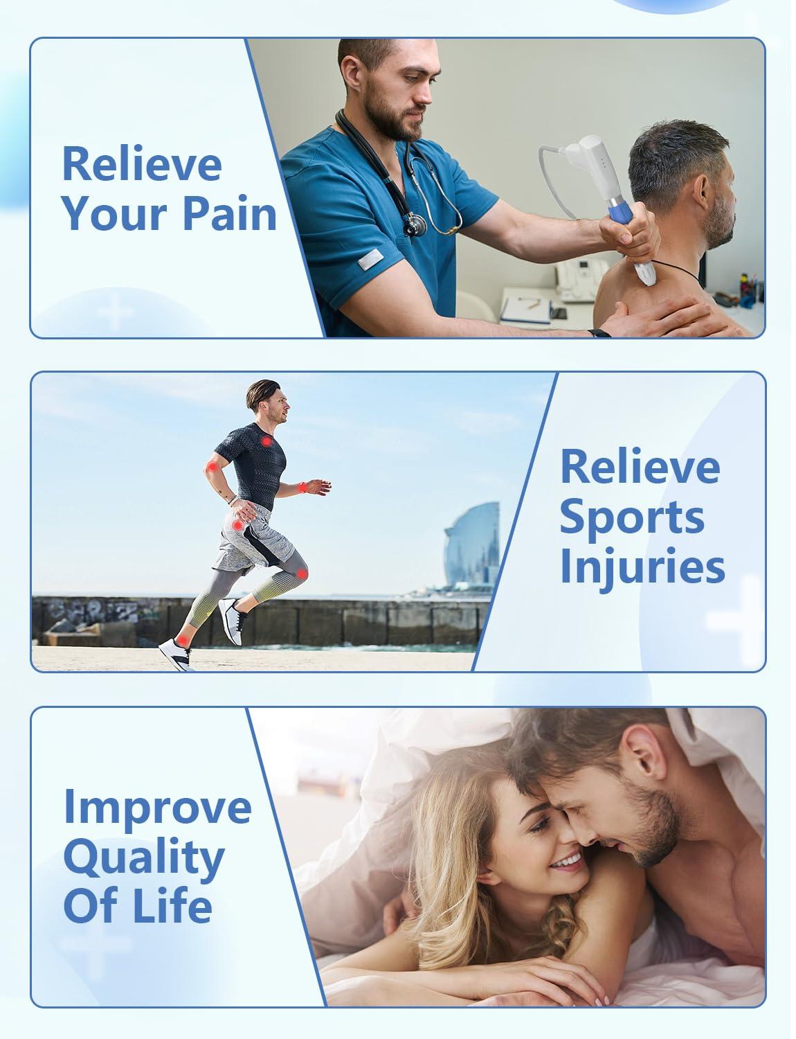 SHEYERA SHEYERA Shockwave Therapy Machine Extracorporeal Physical Therapy,Relieve Body Muscle Pain Massager 8Bar for Back Shoulder Foot,Painless,Non-Invasive,No Side Effects, DR-88