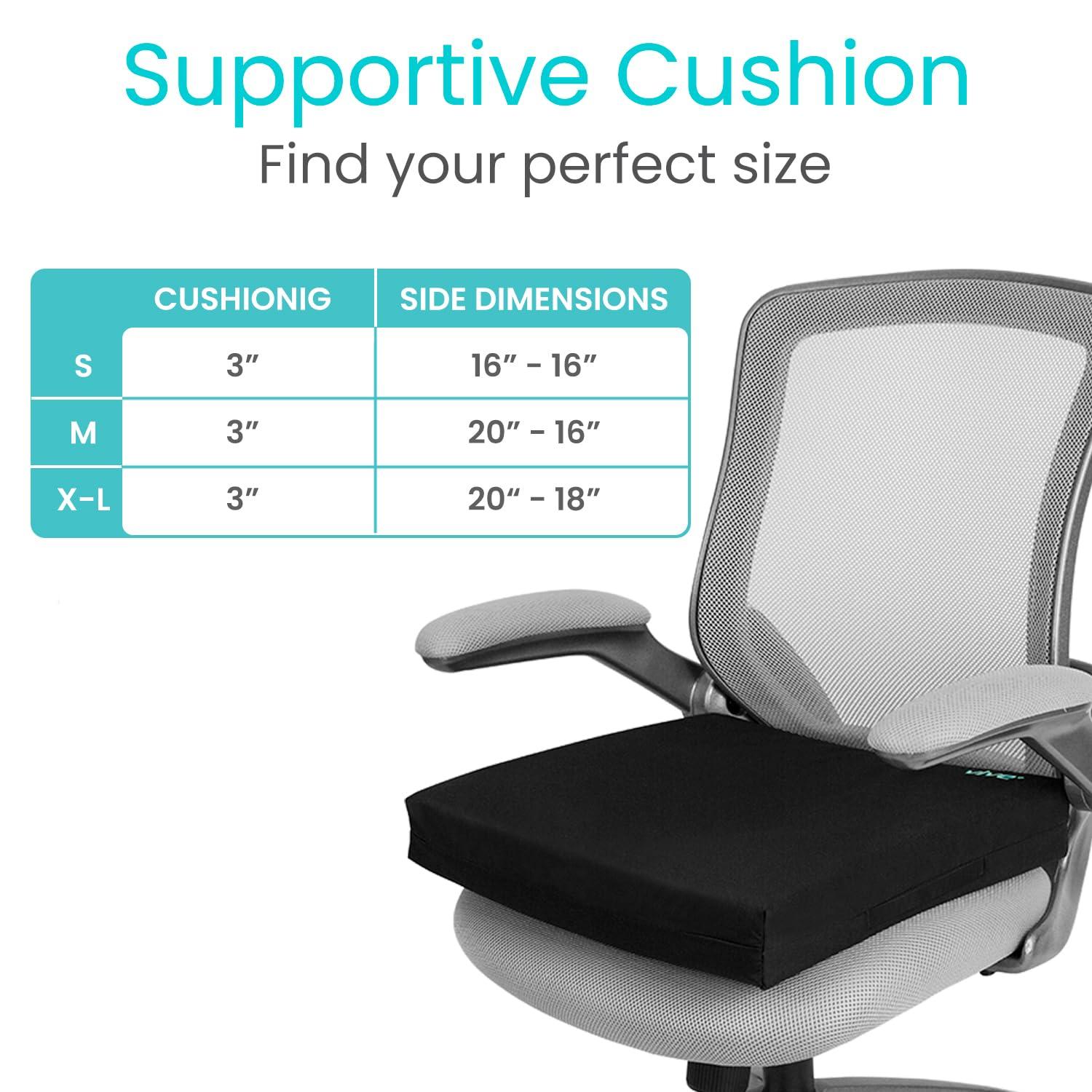 Vive Vive Wheelchair Cushion - Gel Seat Pad for Coccyx, Orthopedic Back Support, Sciatica & Tailbone Pain Relief - Waterproof Cover + 4 Layer Foam Support and Comfort - for Pressure Sores (22\" x 18\" x 3\")