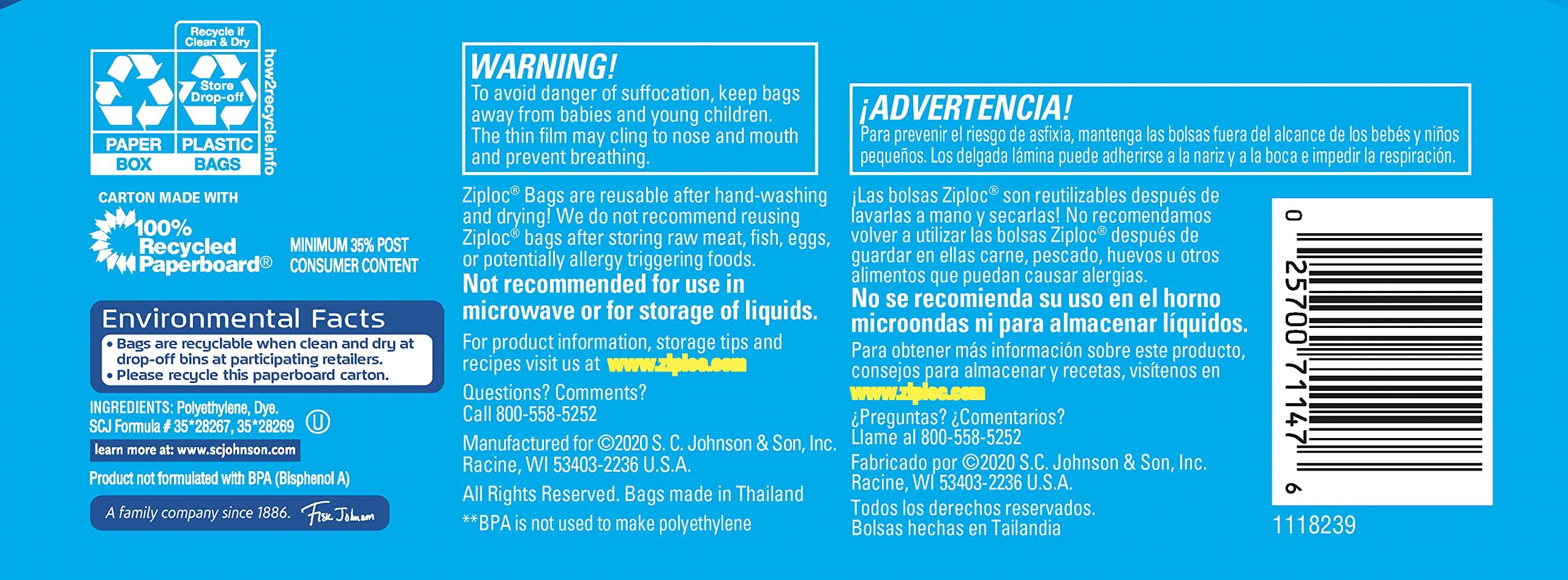 Ziploc Ziploc Sandwich Bags with New Grip 'n Seal Technology, 90 Count