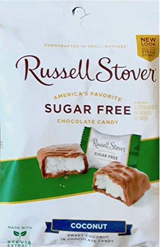 Russell Stover Russell Stover Sugar Free Chocolate Candy Dark Chocolate , Peanuts & Coconut Net Wt 3oz (Coconut, single)