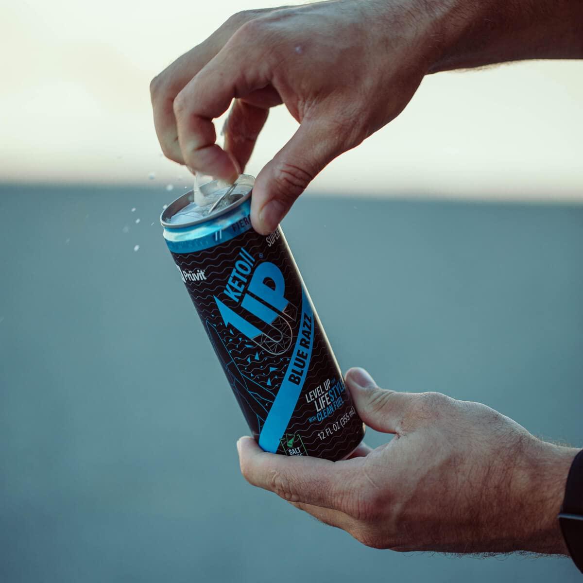 PRVIT The Blue Razz Keto//Up Drink Ready-to-Drink Ketones for Focus for Men and Women - 12 pack