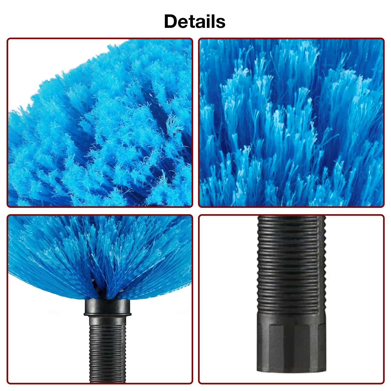KSIEE Cobweb Duster, Duster for High Ceilings, Walls, Medium Stiff Bristles Cobweb Brush for Outdoor Indoor Cleaning