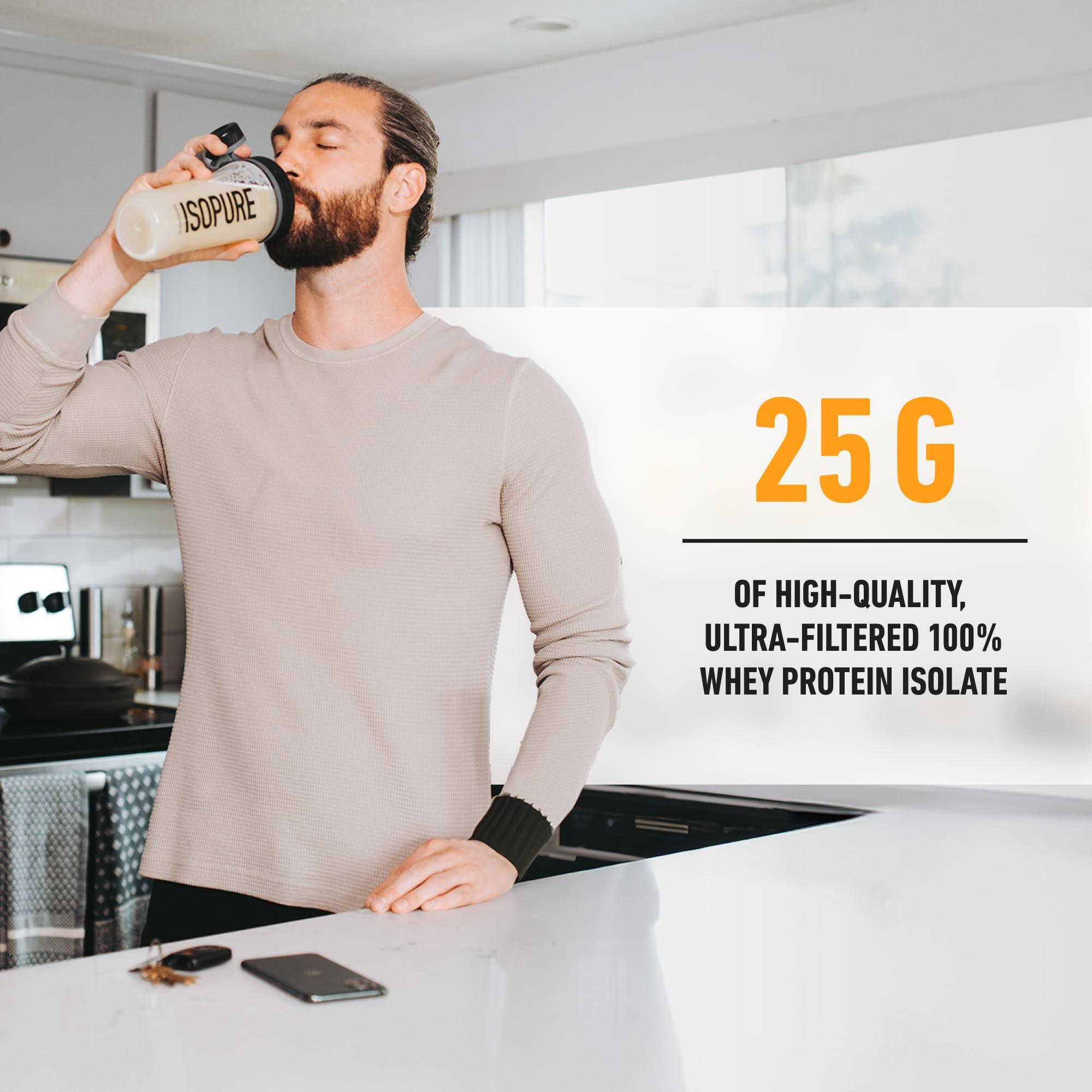 Isopure Isopure Zero Carb 100% Pure Whey Isolate Protein Powder, Lactose Free, Gluten Free, With Vitamins, Vanilla Salted Caramel, 25g Protein Per Serving, 3 Lbs, 42 Servings