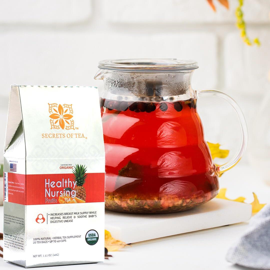 Secrets Of Tea Secrets Of Tea Lactation Tea Bundle - Nursing Tea with Lemongrass & Fruits - 100% Natural Nursing Support- 40 Count (2 Pack)