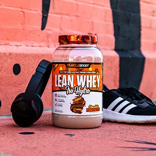 Musclesport Musclesport Lean Whey Revolution Protein Powder - Whey Protein Isolate - Low Calorie, Low Carb, Low Fat, Incredible Flavors - 25g Protein per Scoop (2LB, Chocolate Peanut Butter)