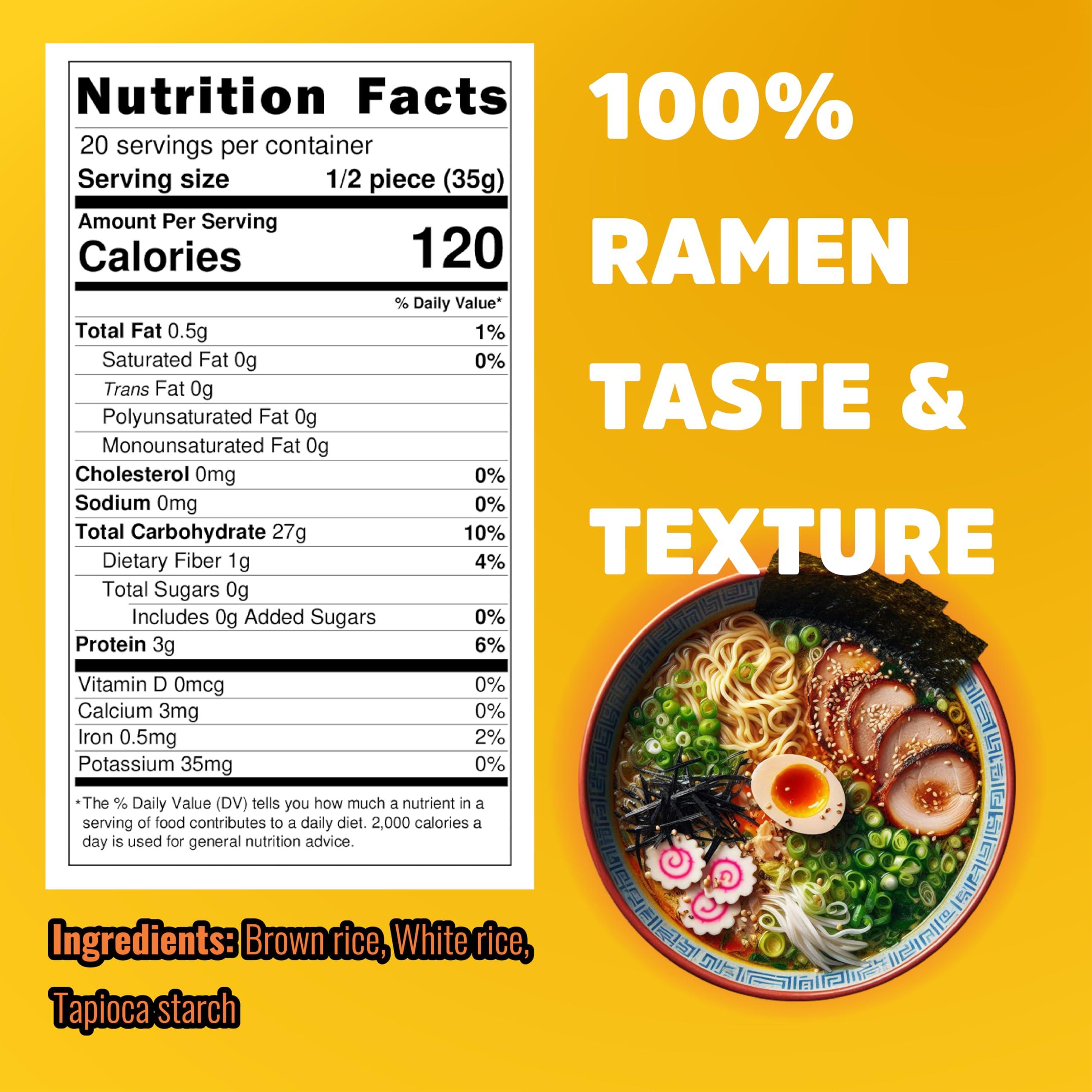 Real Naturals Gluten free ramen noodles low sodium ramen (10 pieces) Plain ramen noodles. Restaurant grade. Japanese healthy ramen noodles from brown rice