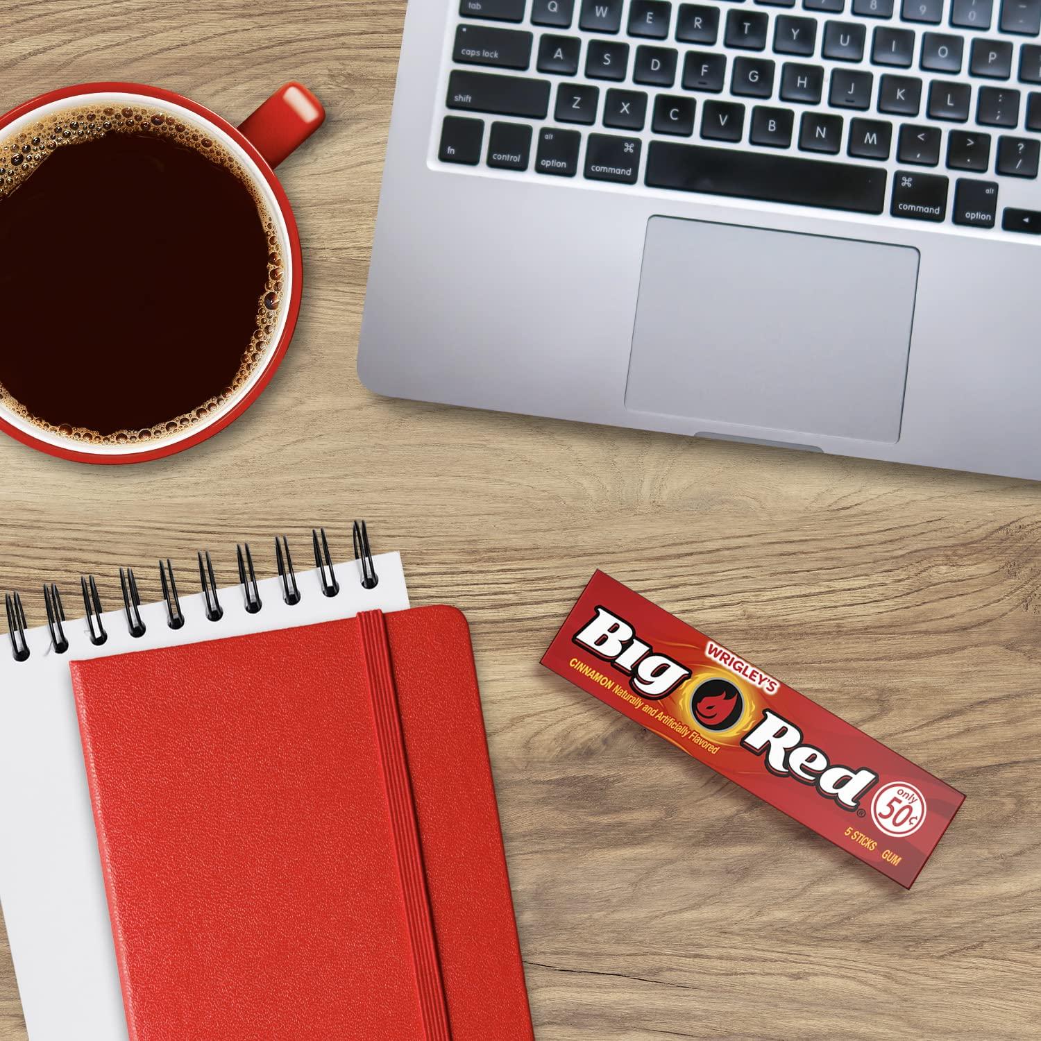 BIG RED WRIGLEY'S BIG RED Chewing Gum Bulk Pack, 5 Sticks Per Pack (40 Total Packs)