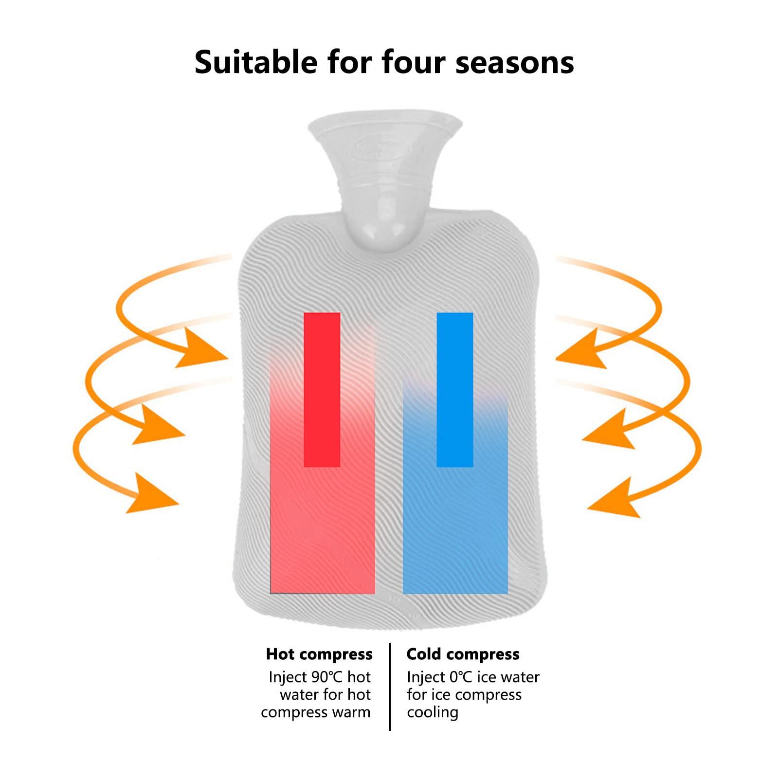 FILFEEL 500ML Hot Water Bottle, Hot Water Bag for Pain Relief Menstrual Cramps, Hot Cold Compress, Hand Feet Warmer, Hot Water Bottle with Soft Cover ()