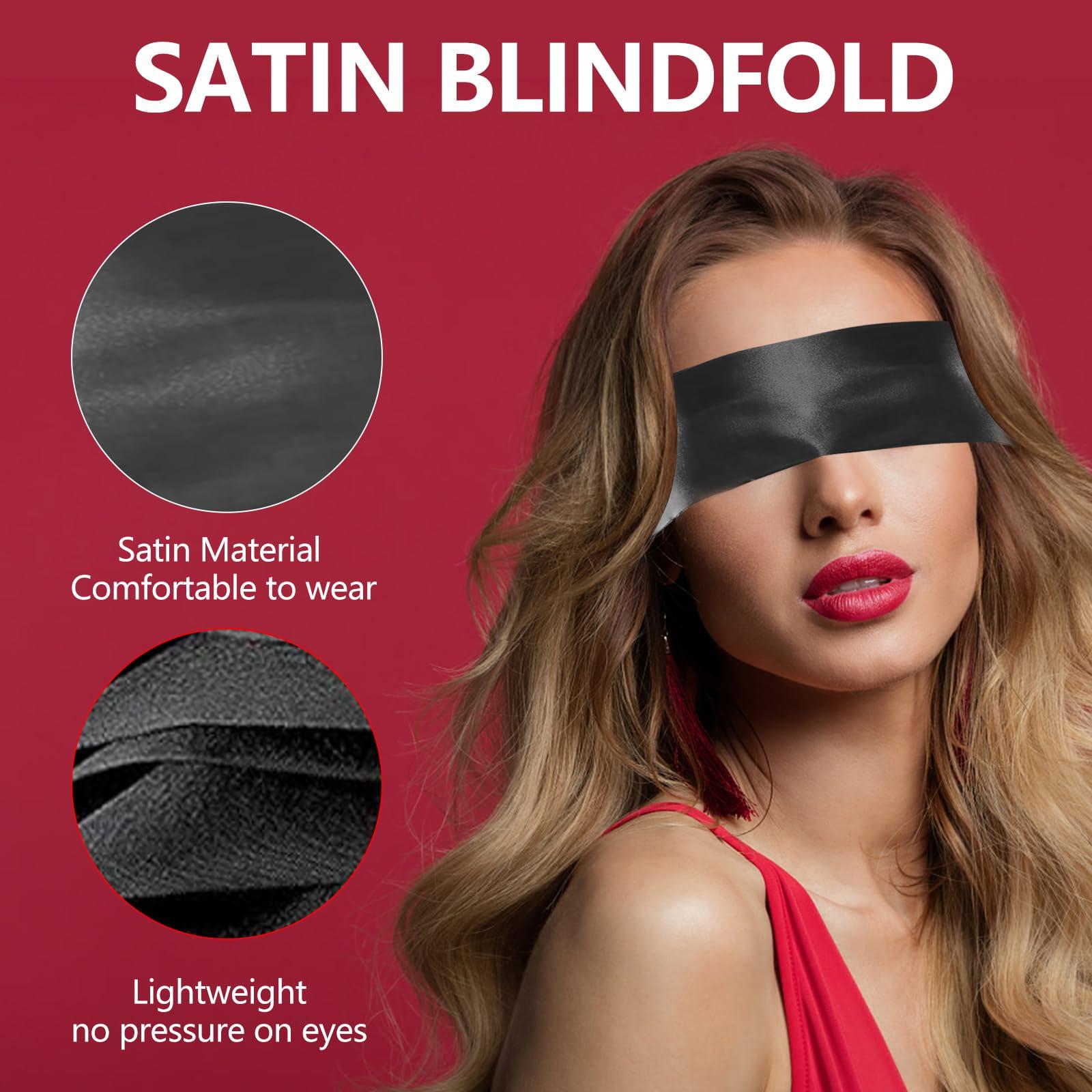 nrougdit 2 Pieces Satin Eye Mask,Sex Blindfold Soft Sleep Mask Adjustable Satin Blindfold Soft Satin Eye Covers Eye Mask Sexy Playsuit Lingerie AccessoriesTravel Nap Night Sleep Eye Mask