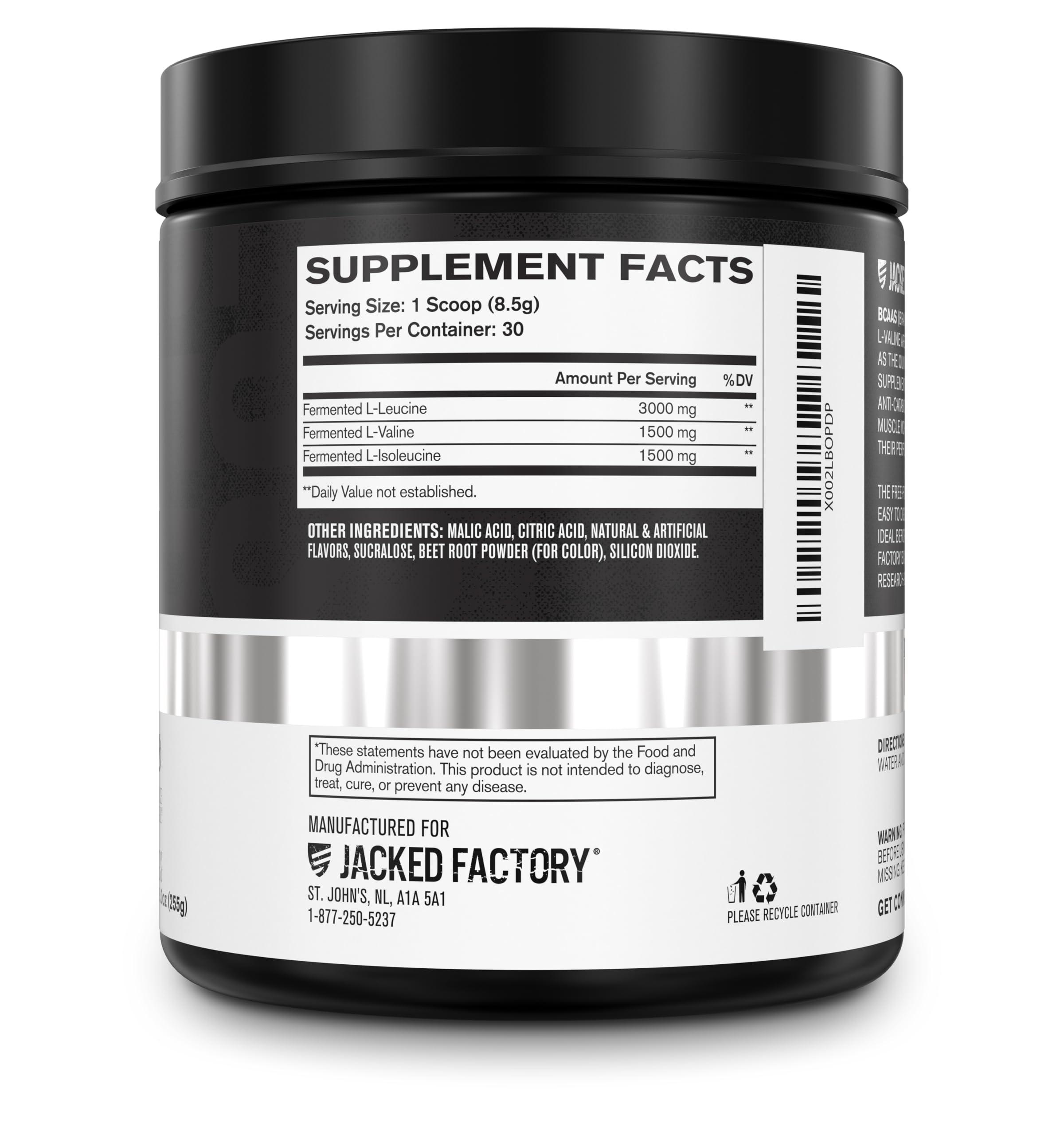 Jacked Factory Jacked Factory Nitrosurge Shred Thermogenic Pre-Workout in Blueberry Lemonade & BCAA in Fruit Punch for Body Recomposition, Muscle Building and Recovery