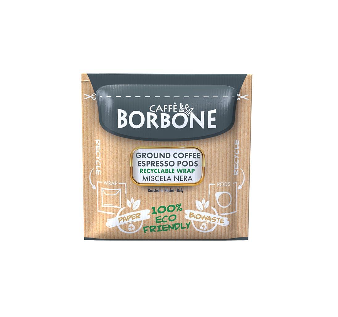 Caffè Borbone Caffe Borbone Espresso Paper Pods, Black Blend, Intense and Robust, Medium Roast ESE Pods, Authentic Italian Espresso - 50 Count