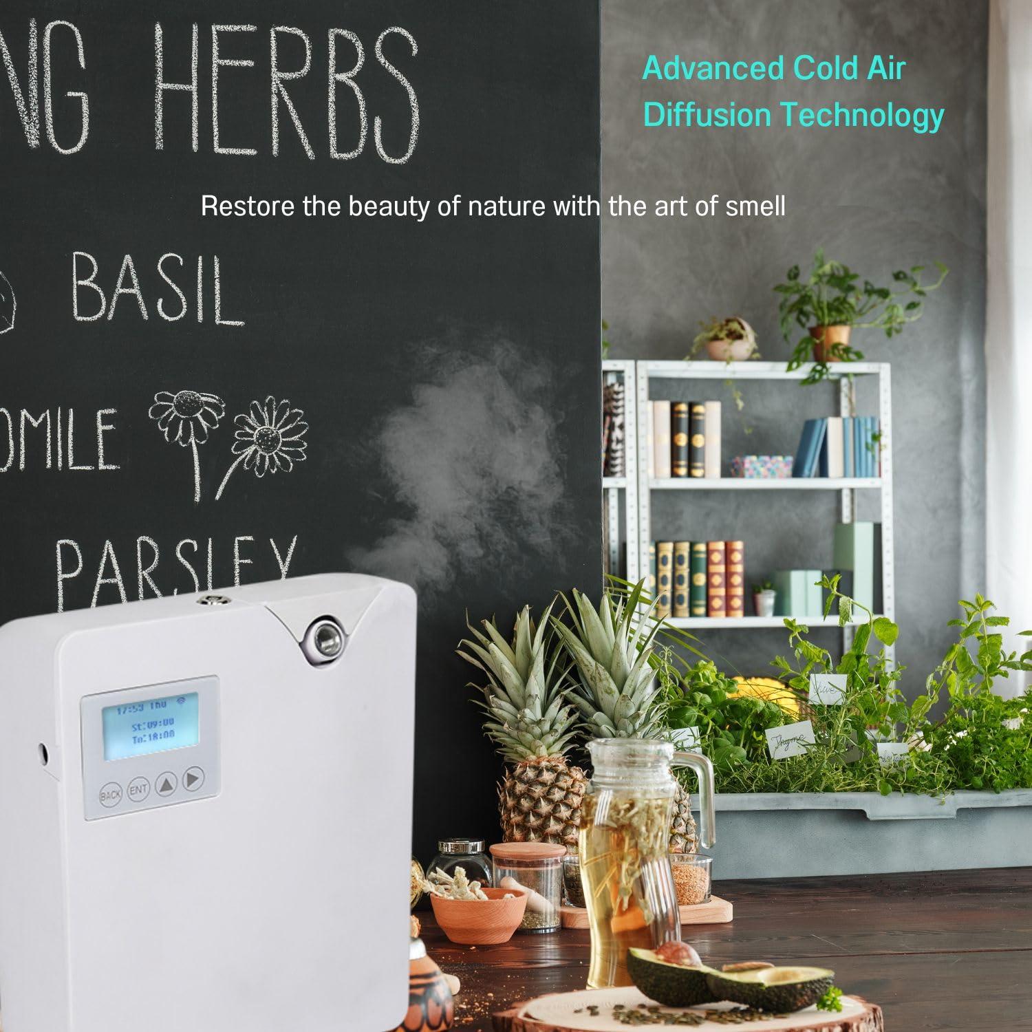 USMLMOOT USMLMOOT Smart Scent Air Machine for Home - Waterless Essential Oil Diffuser with Cold Air Diffusion Technology, HVAC Scent Diffuser 300ml for Large Room, Professional Atomizing Cover Up to 2,000 SF.