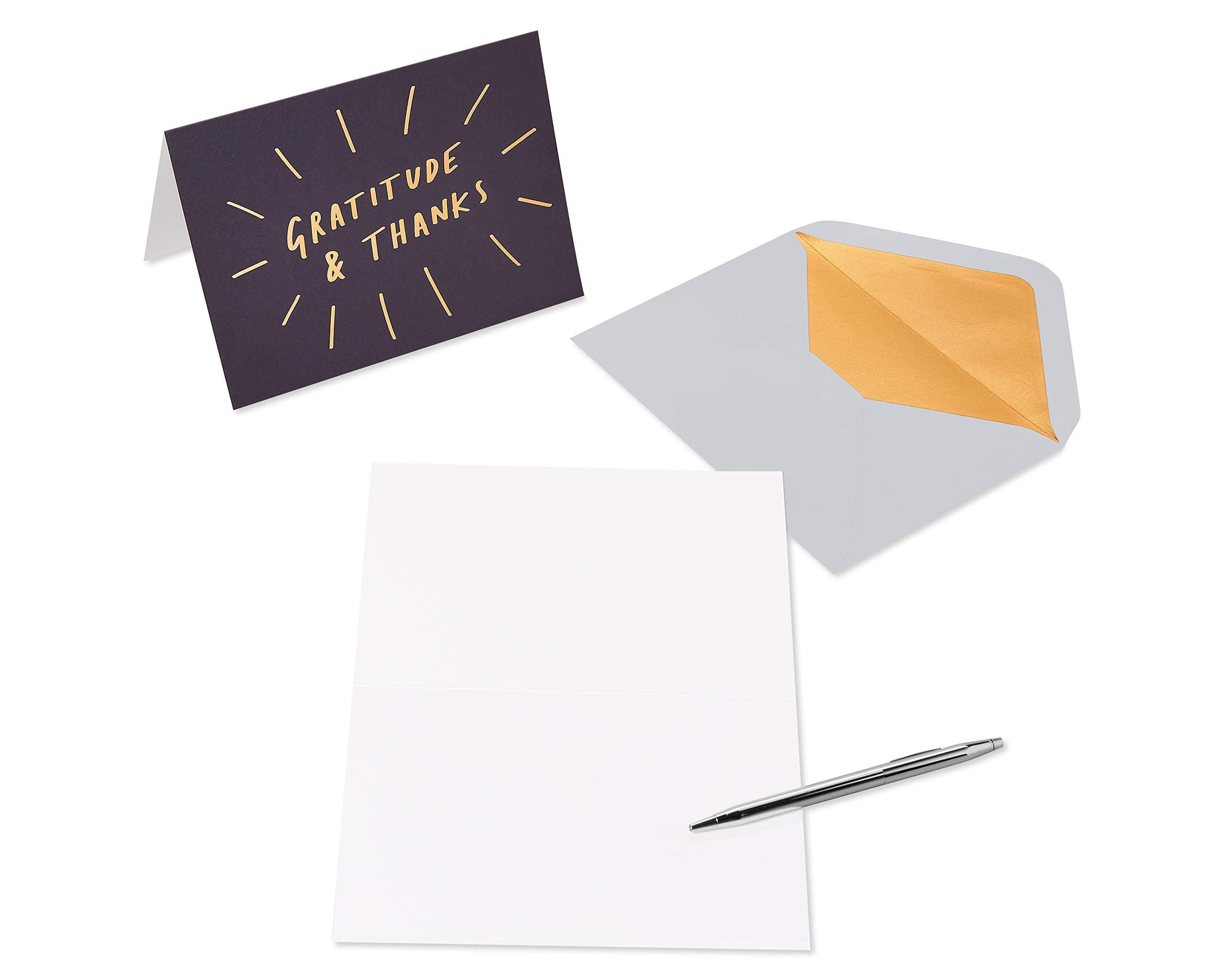 Papyrus Papyrus Blank Cards with Envelopes, Gold, Black and Cream (16-Count)