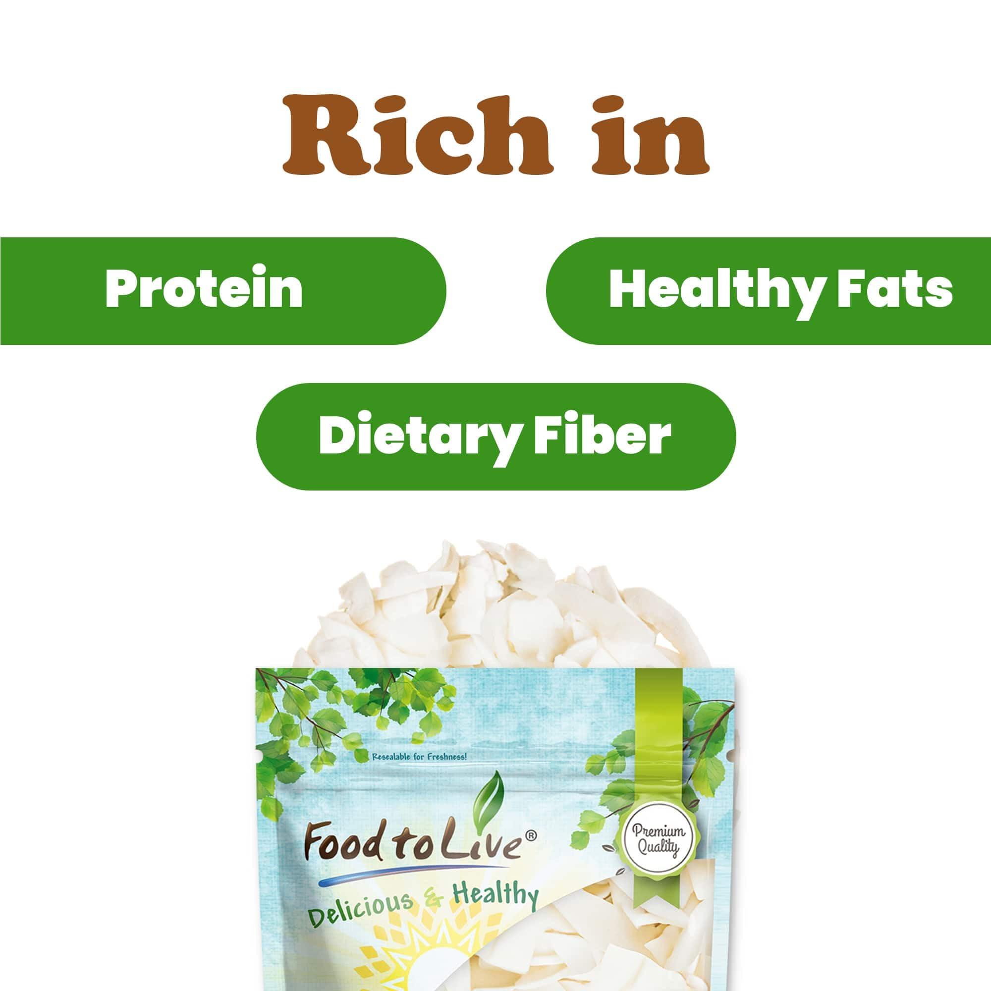 Food to Live Food to Live Coconut Chips, 12 Ounces Unsweetened Flakes, Unsulfured, Raw, Dried, Desiccated, Shaved Meat, Vegan, Keto, Kosher, Bulk, Great for Baking. A Good Source of Fiber, Protein, Healthy Fats
