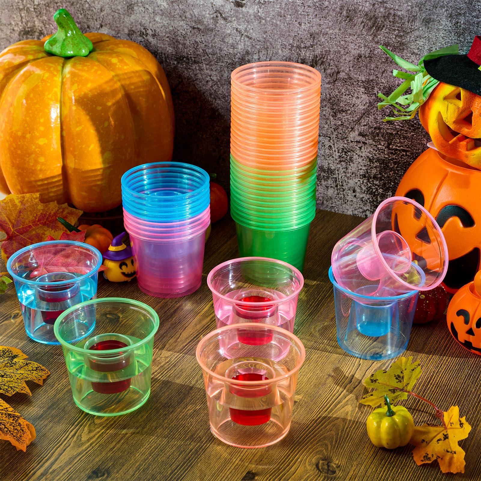 JOLLY CHEF JOLLY CHEF 200 Disposable Bomber Cups, Color Plastic Bomber Shot Glasses,Highly Durable and Reusable Shot Cups Perfect for Wedding, Thanksgiving, Halloween, Christmas Party