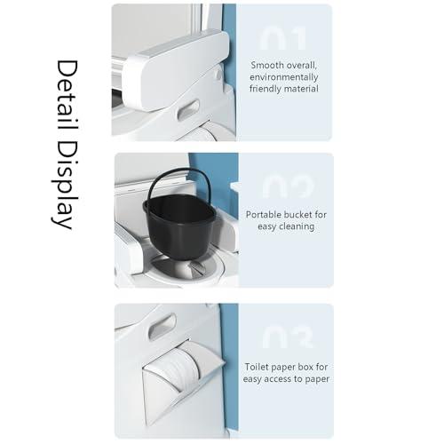 JATIBOSH Bedside Commode, Portable Toilet for Adults, Toilet Seat with Armrests, Non-Slip, Anti-Odor, Suitable for Disabled and Elderly, PP Material, Easy to Clean, Waterproof, Commode Toilet Chair