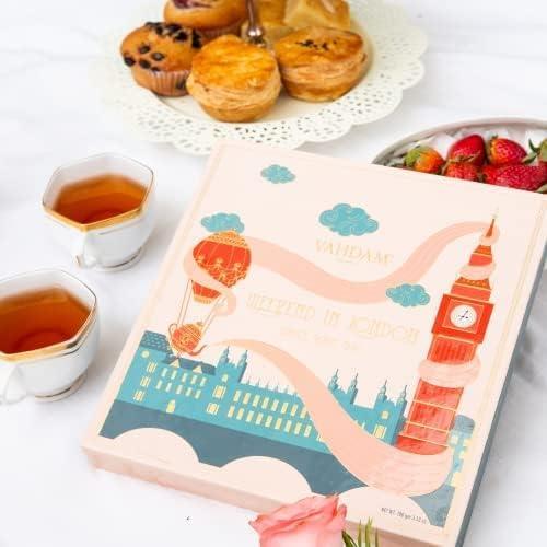 VAHDAM VAHDAM, Weekend in London Valentines Day Tea Gift Set - 9 Loose Teas | Tin Caddy Travel Edition Gift Box | Valentines Day 2025 Gift Ideas for Women & Men | Gluten Free, Non GMO