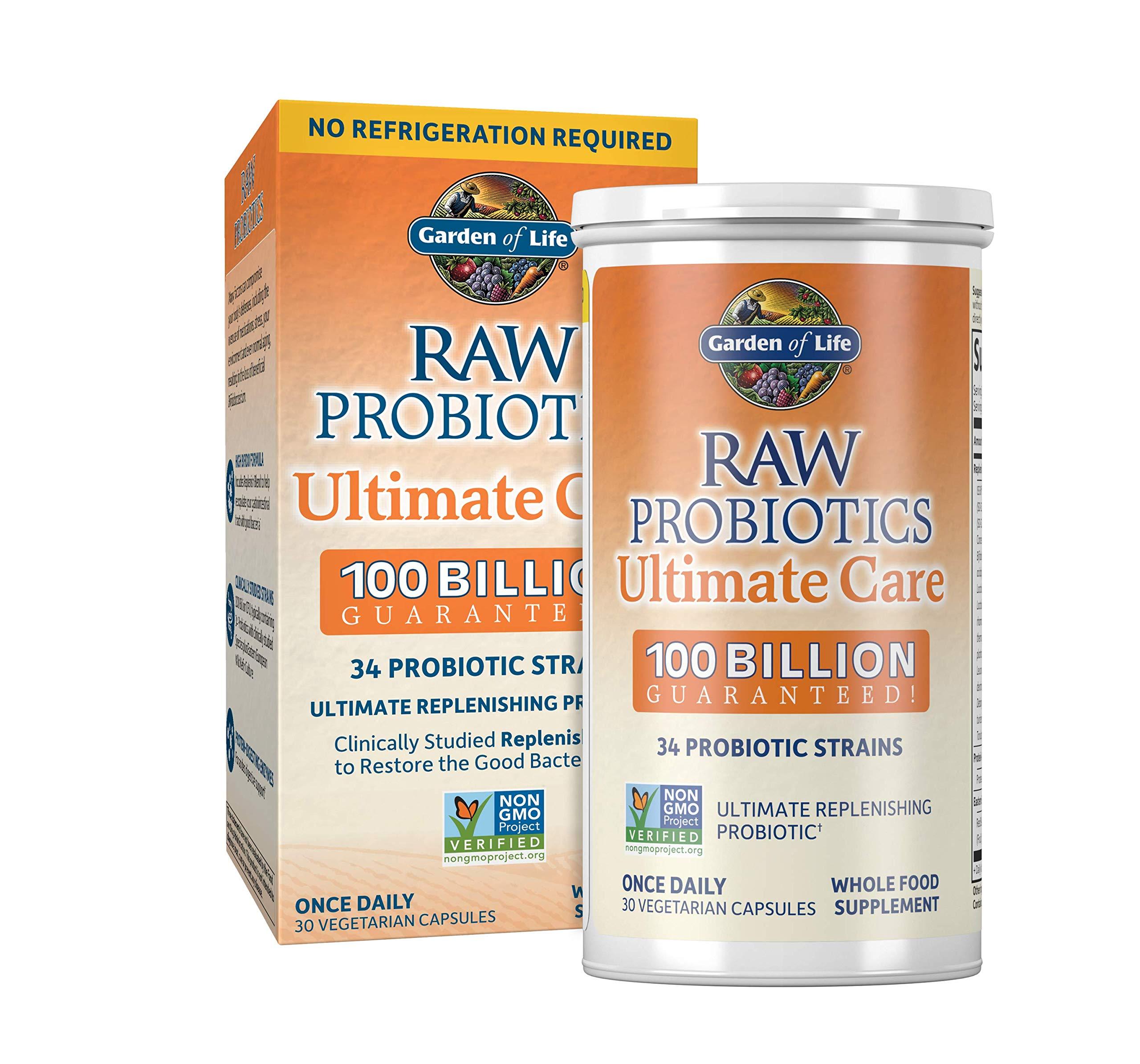 Garden of Life Raw Probiotics 100 Billion CFU + Dr Formulated Probiotics for Men 50 Billion CFU - 30 Capsules Each