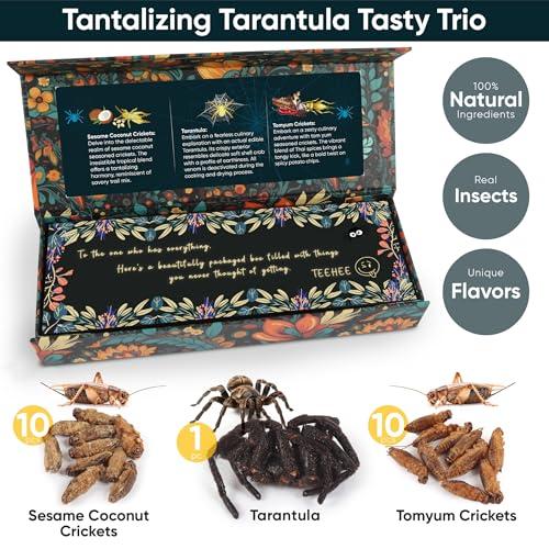 Insnacc White Elephant Gifts For Adults - 0.78 Ounce Real Edible Flavored Insects For Humans, Funny Birthday Gifts, Weird Gifts (Tarantula & Assorted Bugs, Box of 3)