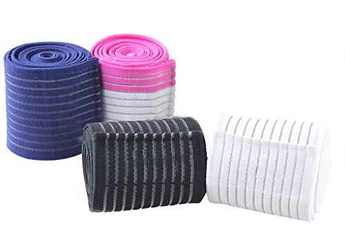 momowu 1Pair Elastic Bandage Tape Sport Knee Support Strap Shin Guard Compression Protector for Ankle Leg Wrist Wrap (Pink, 120cm)