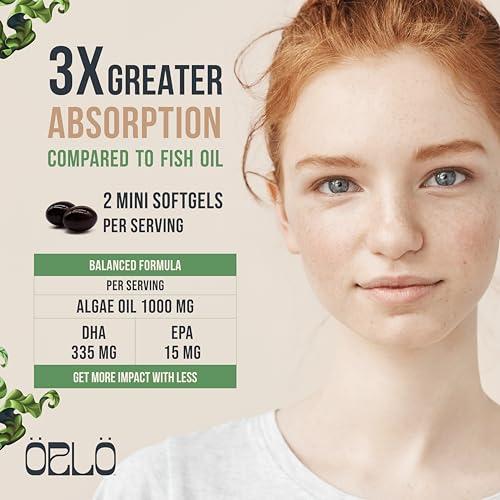 Orlo Orlo PRENATAL DHA - Prenatal DHA Omega 3 Supplement - Triple Strength Omega3s - Vegan DHA & EPA Algae Omega-3 Oil - Supports Brain Development During Pregnancy & Lactation (120 Mini Softgels)