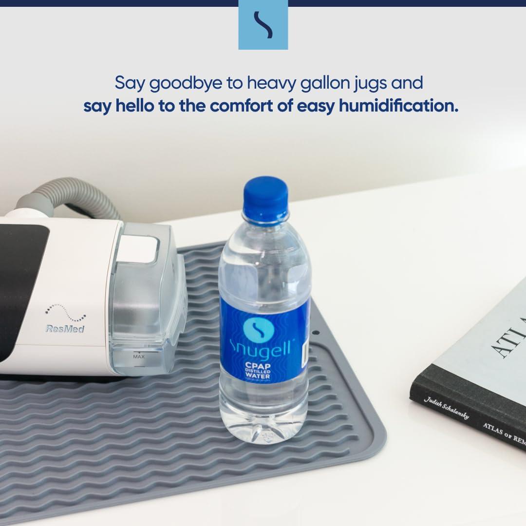 Snugell Snugell Distilled Water for CPAP Machines, Travel Size Bottles (24-Pack, 16.9 oz Each) Up to 60 Days Supply Clean, Multi-Use, Travel-Friendly, Made in USA