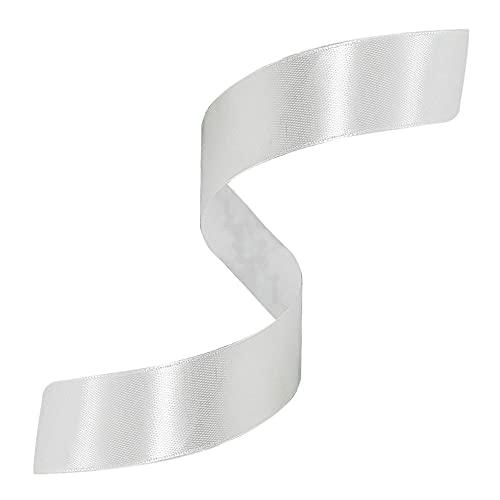 AHOMAME White Satin Ribbon 1 Inches x 25 Yards, Solid Color Fabric Ribbon for Gift Wrapping, Crafts, Hair Bows Making, Wreath, Wedding Party Decoration and Sewing Projects