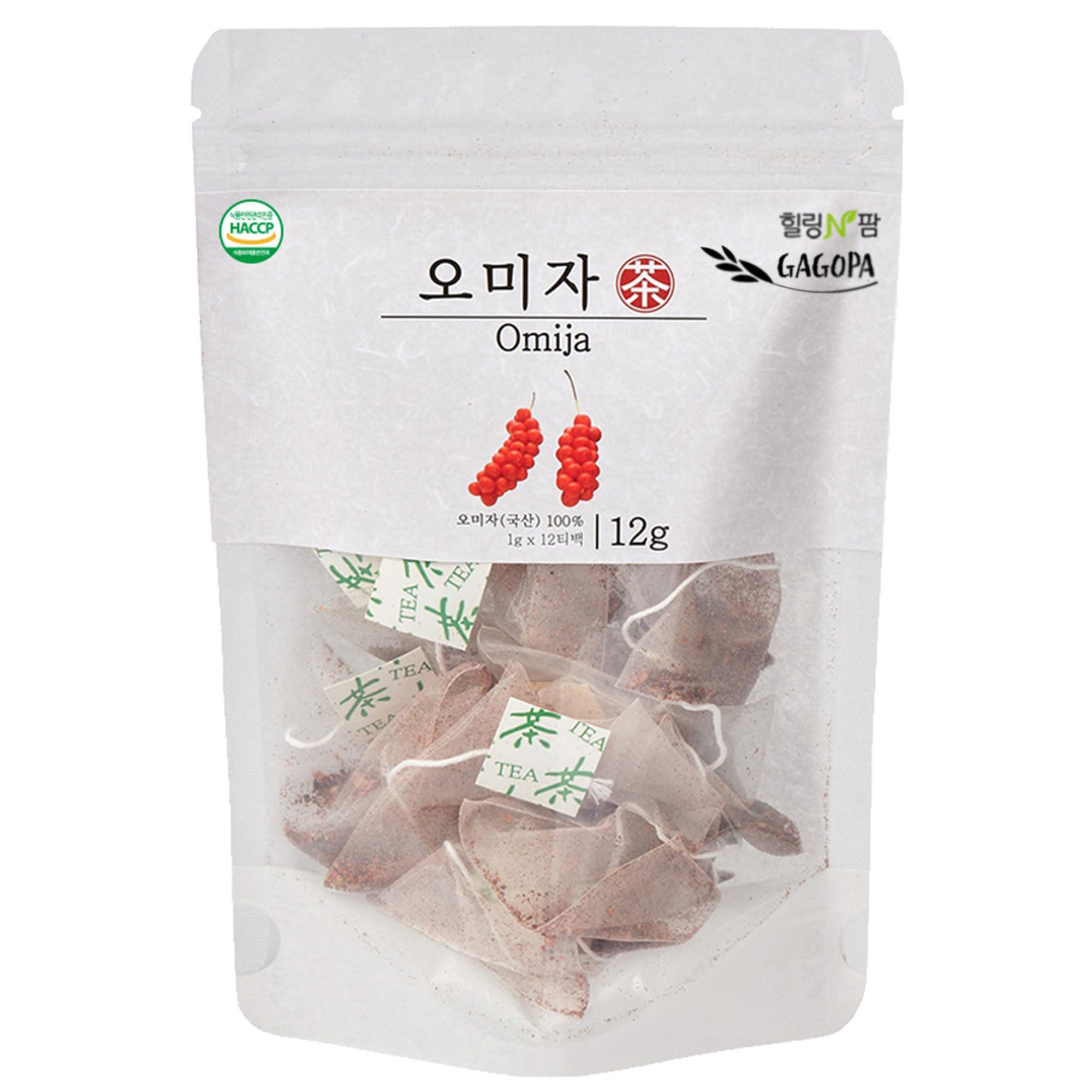 GAGOPA GAGOPA 100% Pure Natural Herbal Tea Original herb Korean Tea bags No sugar Nature friendly Triangular Tea Bag (PLA) 12 Healthy Tea bags (Schisandra berries)