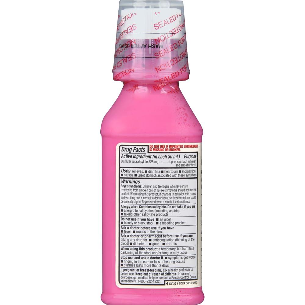 Foster & Thrive Foster & Thrive Stomach Relief Liquid for Nausea, Heartburn, Indigestion, Upset Stomach, Diarrhea - Fast Relief for 5 Symptoms, Antidiarrheal, Bismuth Subsalicylate 525 mg, Original, 8 oz (Pack of 3)