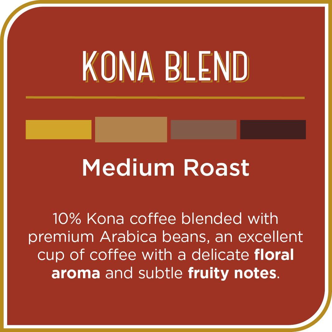 Don Francisco's Don Francisco\'s Kona Blend Medium Roast Whole Bean Coffee - Delicate Flavor for Drip, Pour Over, and French Press (18 oz Bag)
