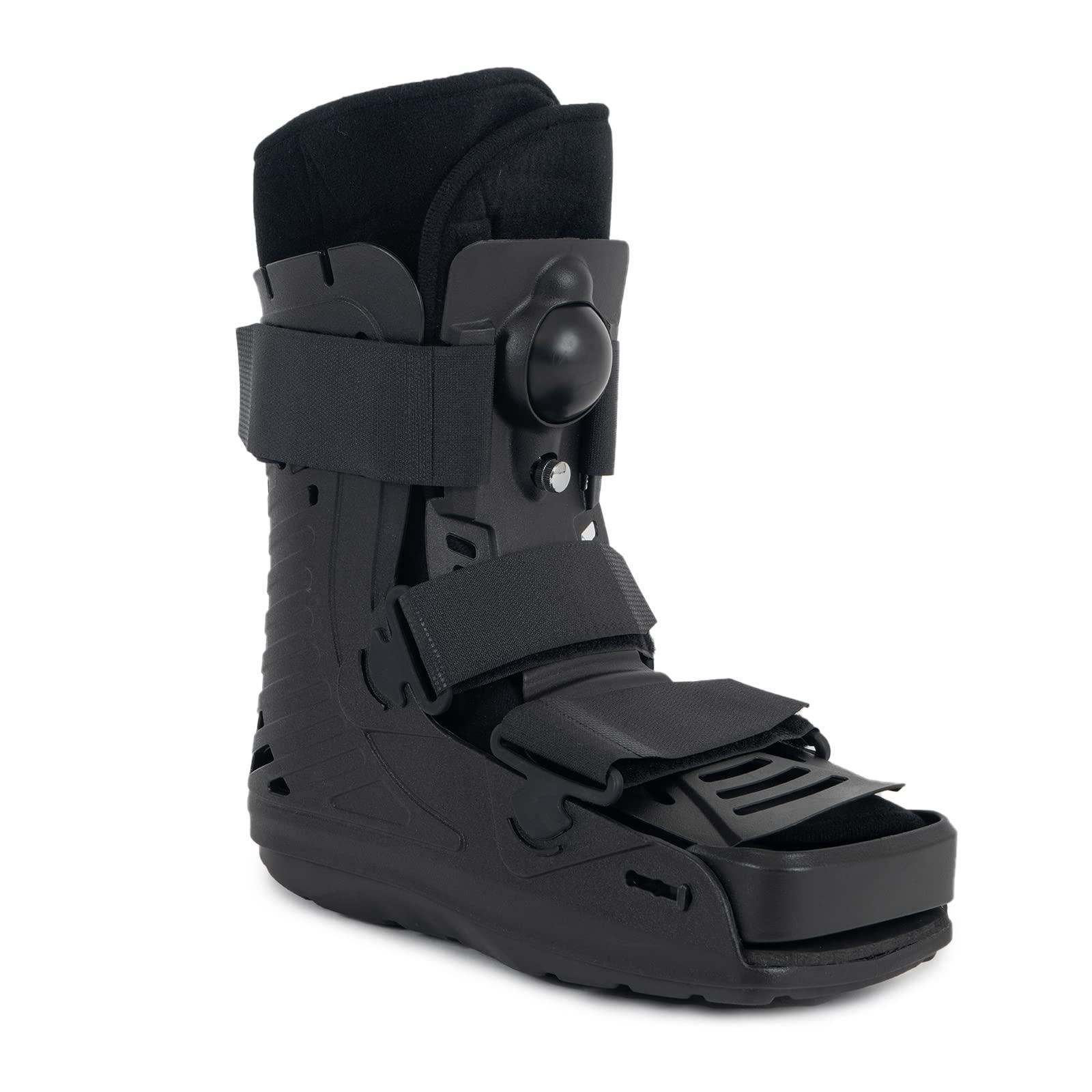 GHORTHOUD GHORTHOUD Air Cam Walker Fracture Boot Medical Inflatable Walking Boot Orthopaedic Boot for Sprained Ankle, Short Air Walker Brace for Broken Foot Achilles Tendon Injury Black (Large)